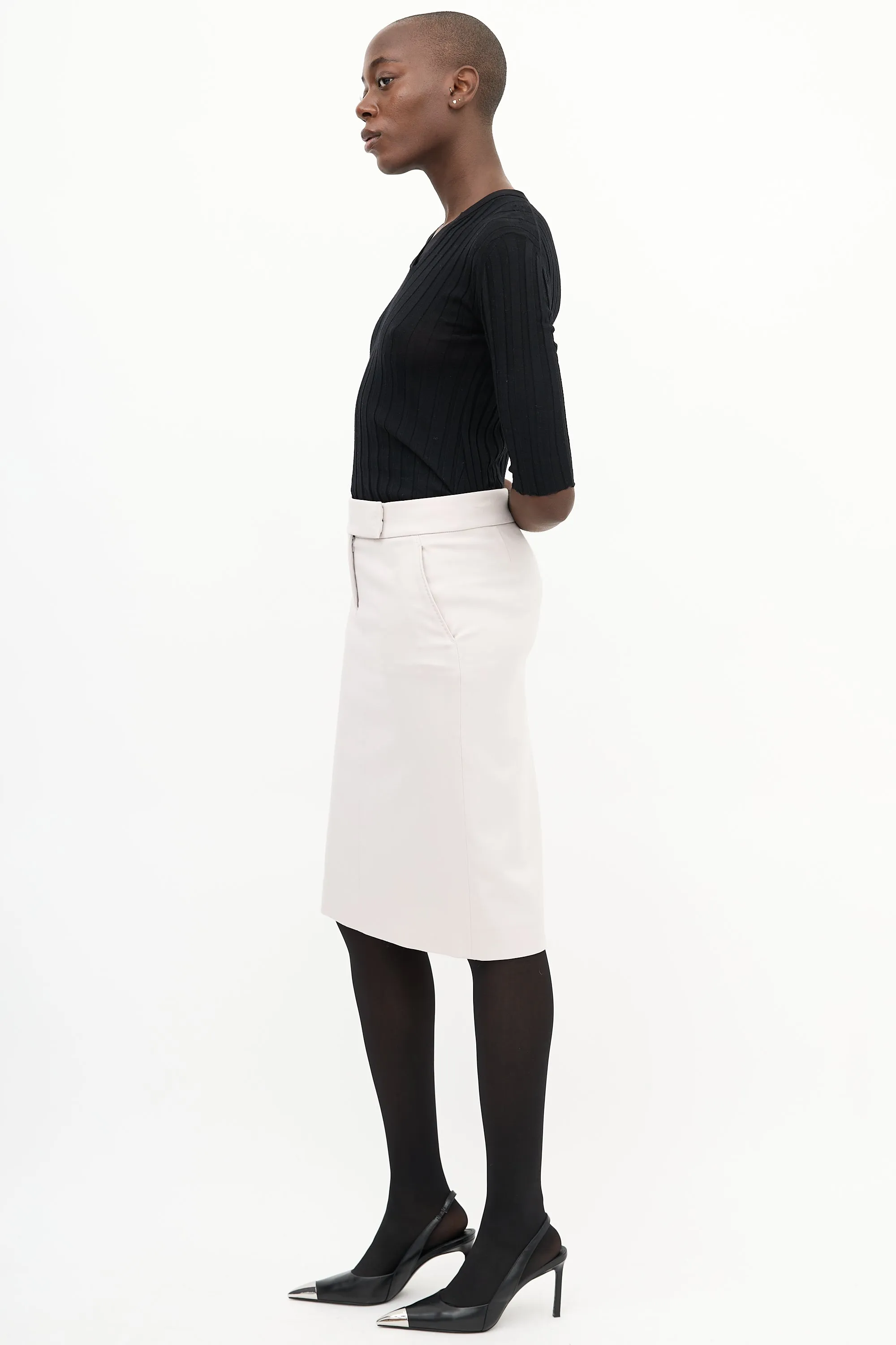 2000s Lilac Wool Midi Skirt