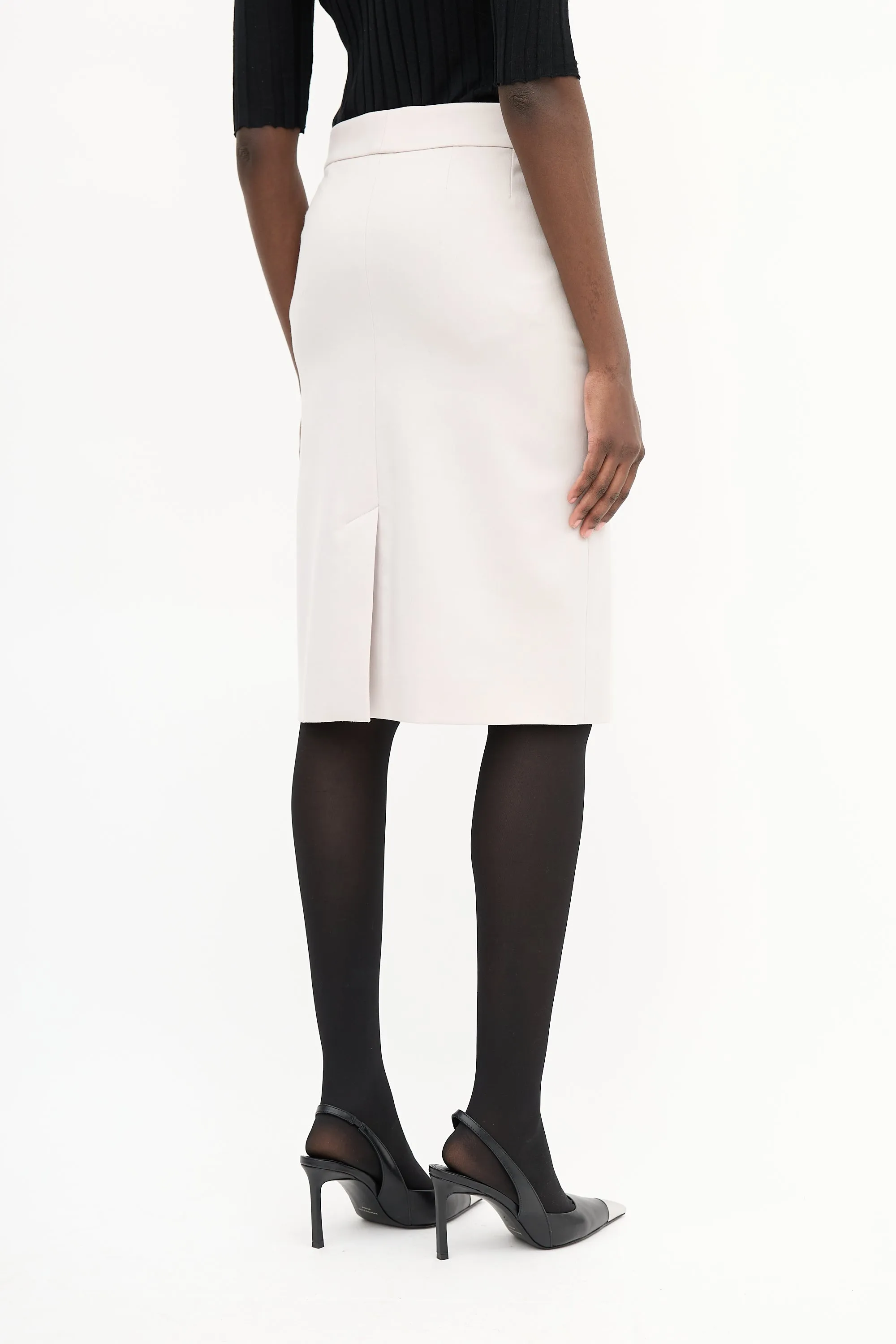 2000s Lilac Wool Midi Skirt
