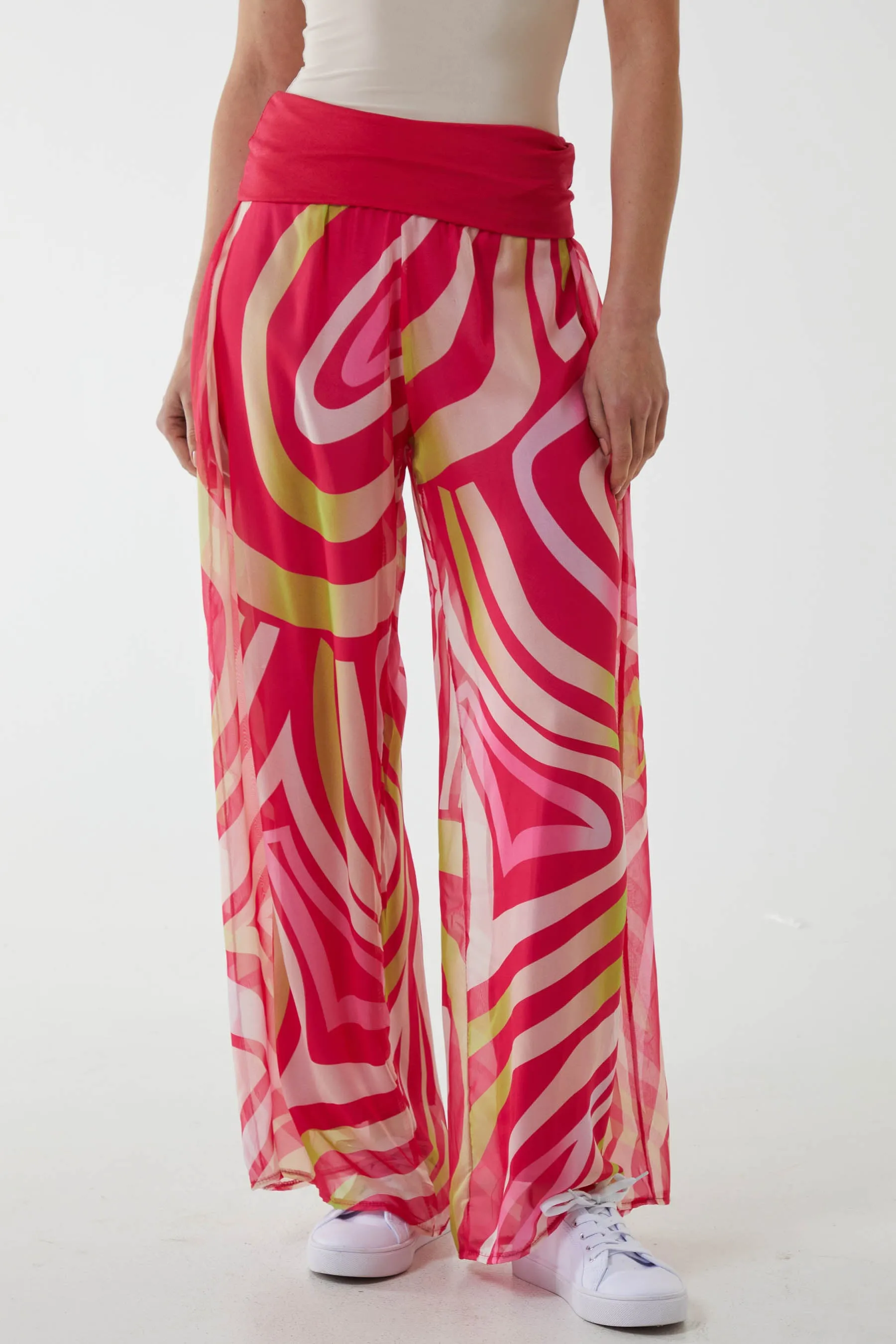 Abstract Print Wide Leg Culottes