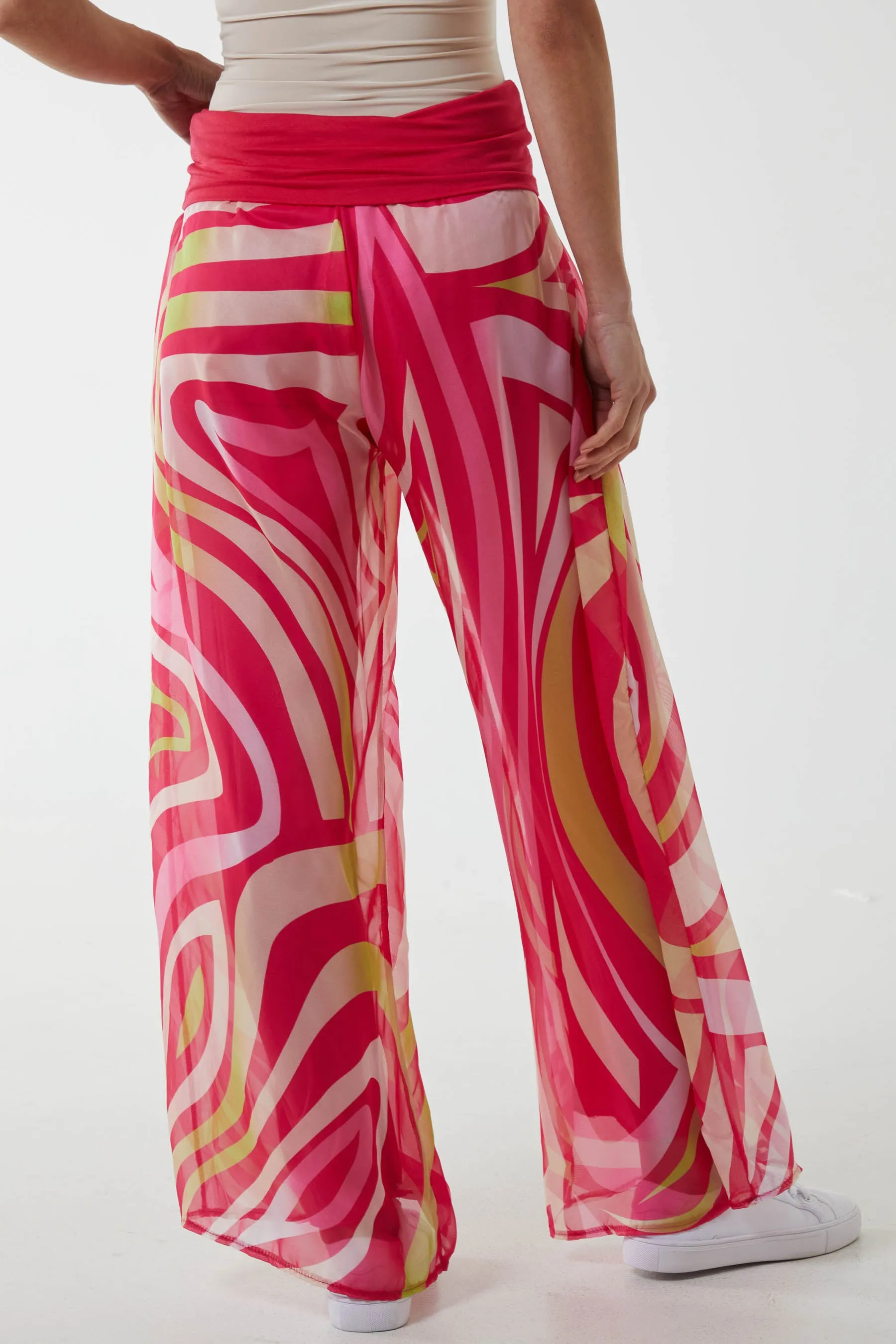 Abstract Print Wide Leg Culottes