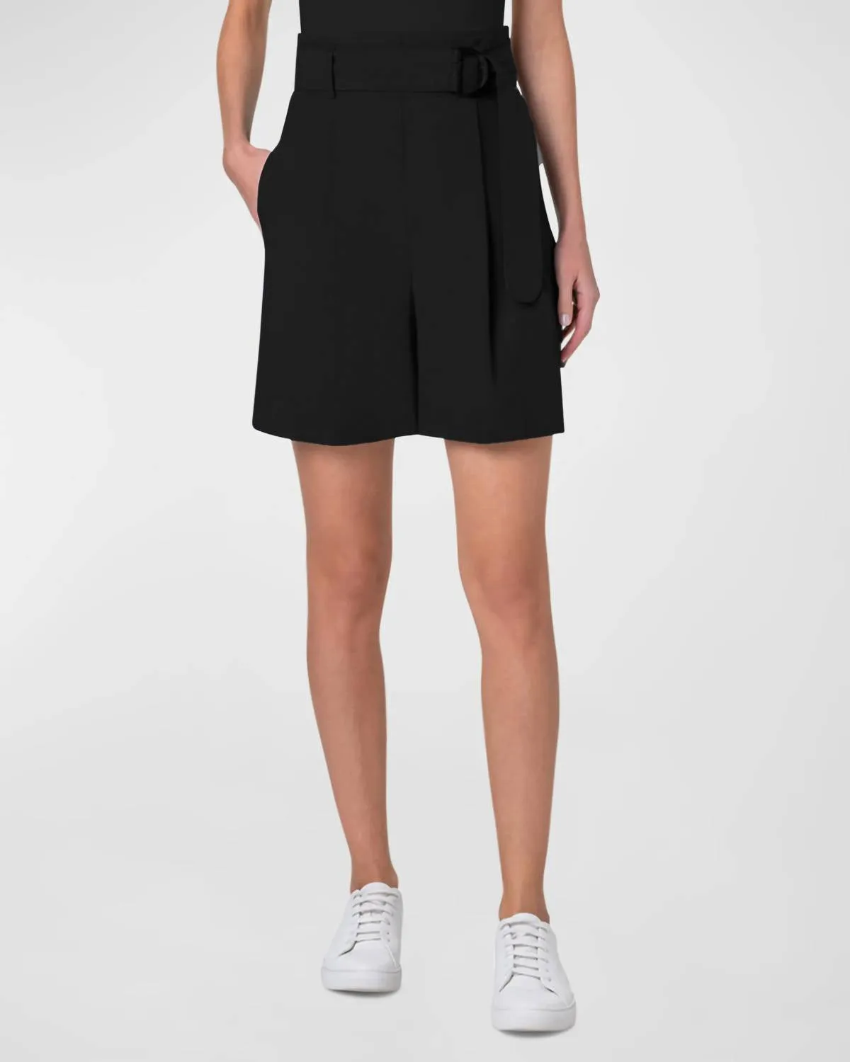 Akris Punto - Linen Fiorellina Belted Bermuda Shorts