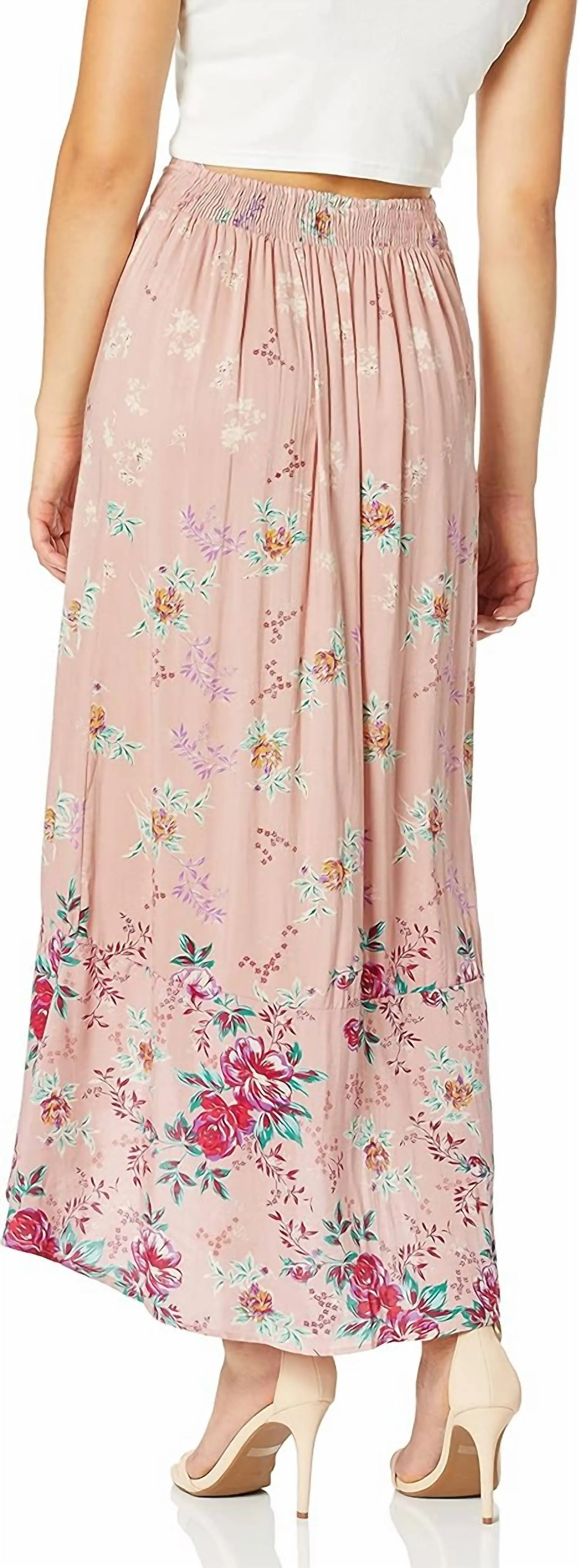 Angie - Button Ruffle Maxi Skirt