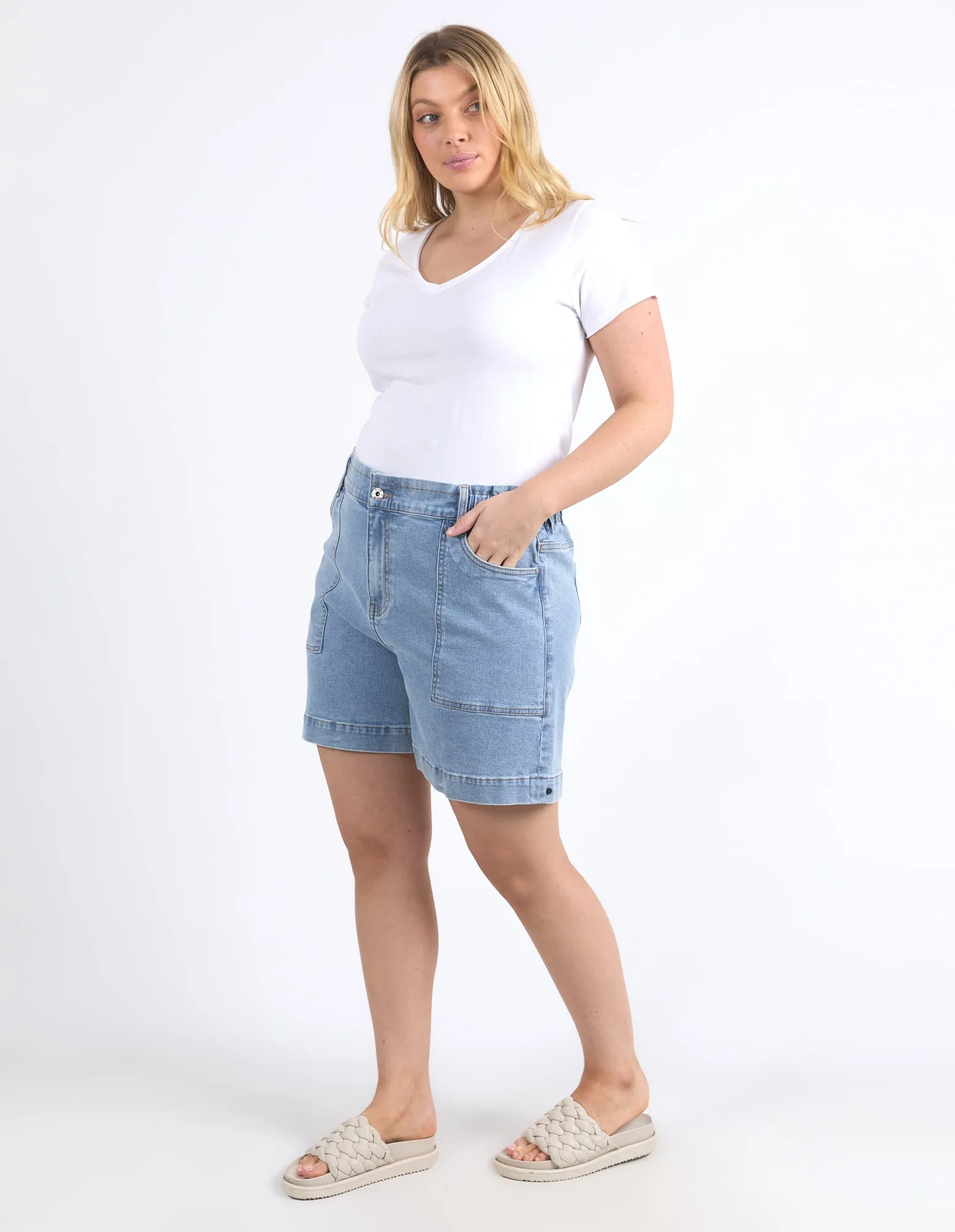 Atlas Denim Short Mid Blue Wash