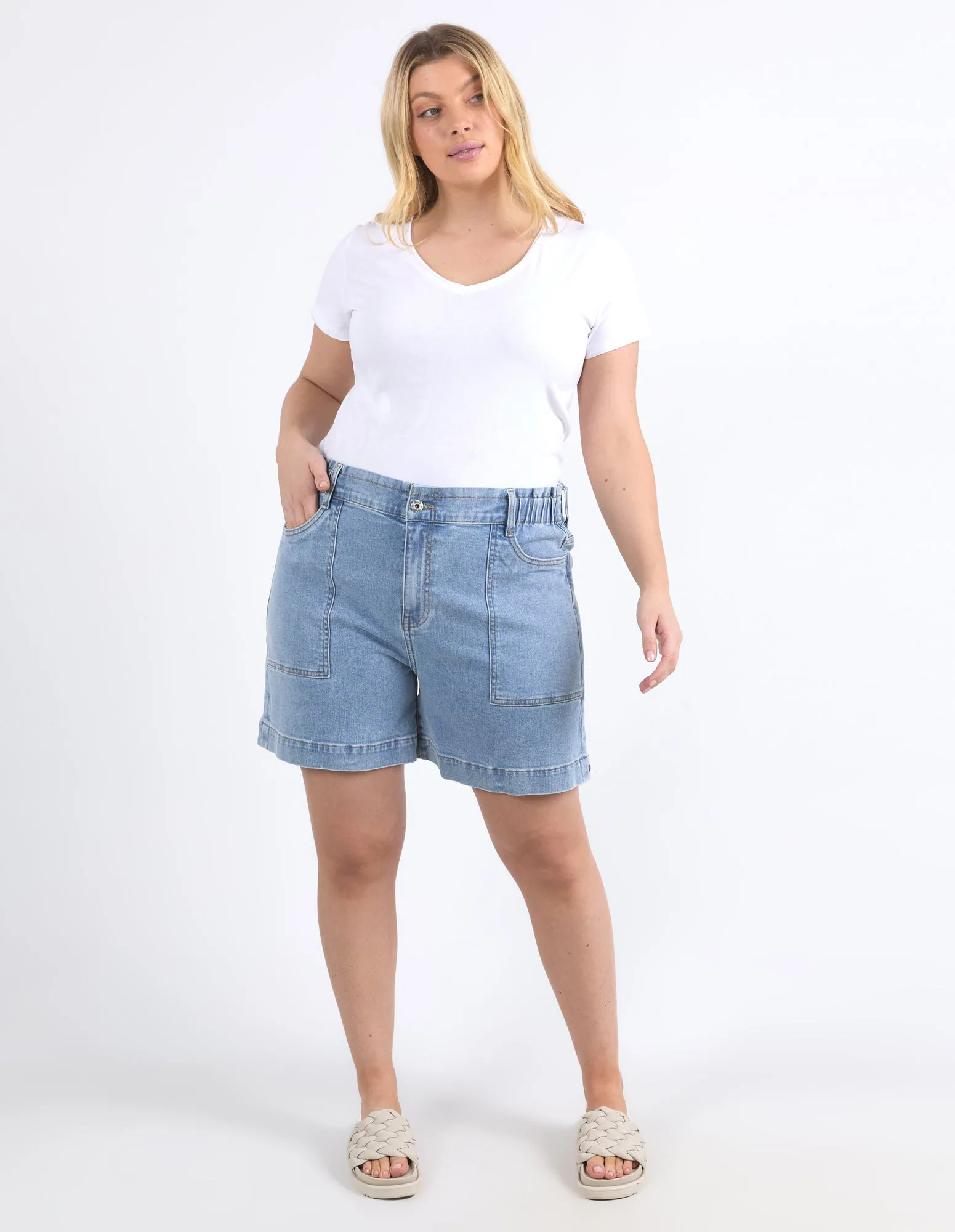 Atlas Denim Short Mid Blue Wash
