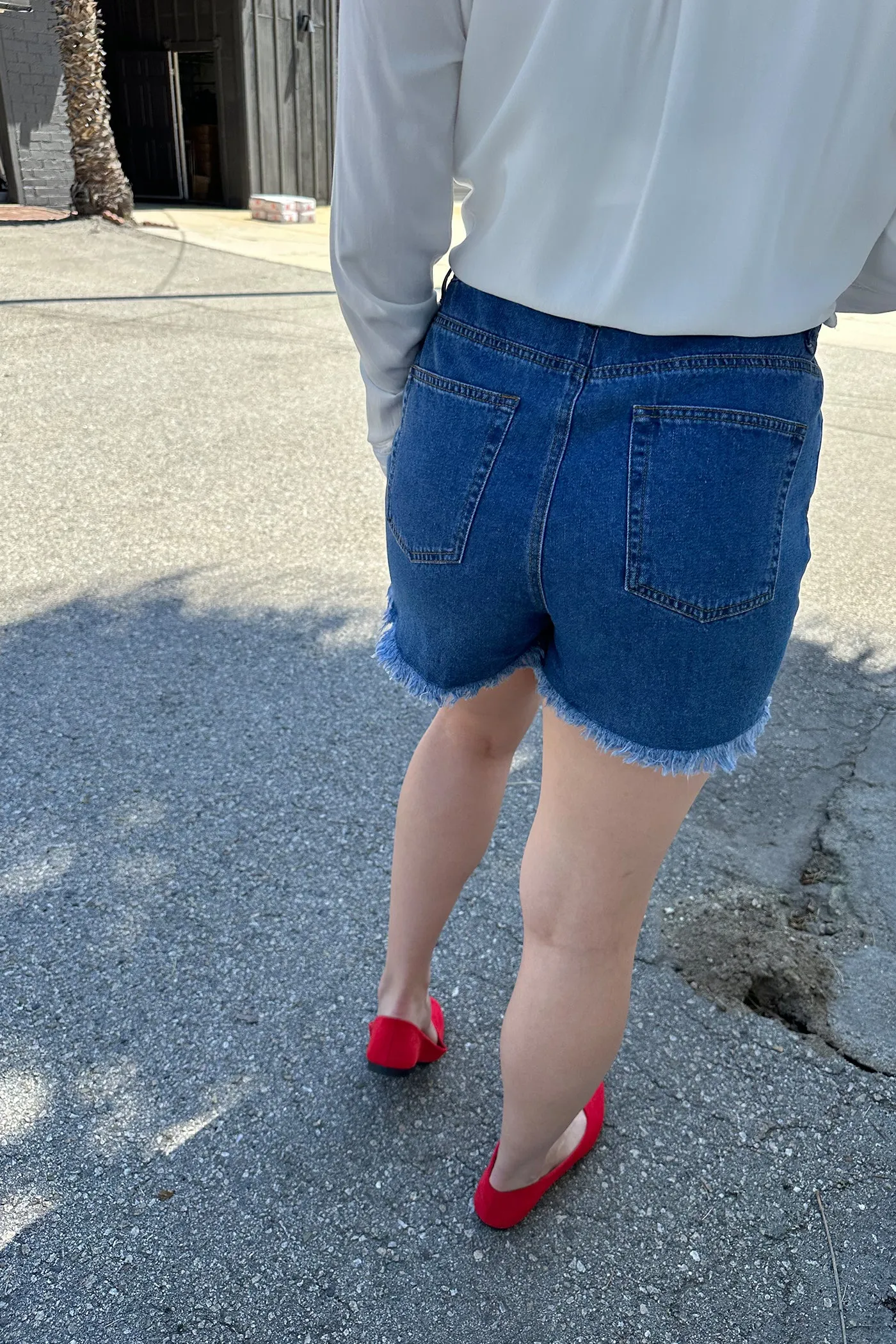 Beaded Denim Shorts