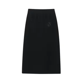 Black High Waist Mid-length Skirt