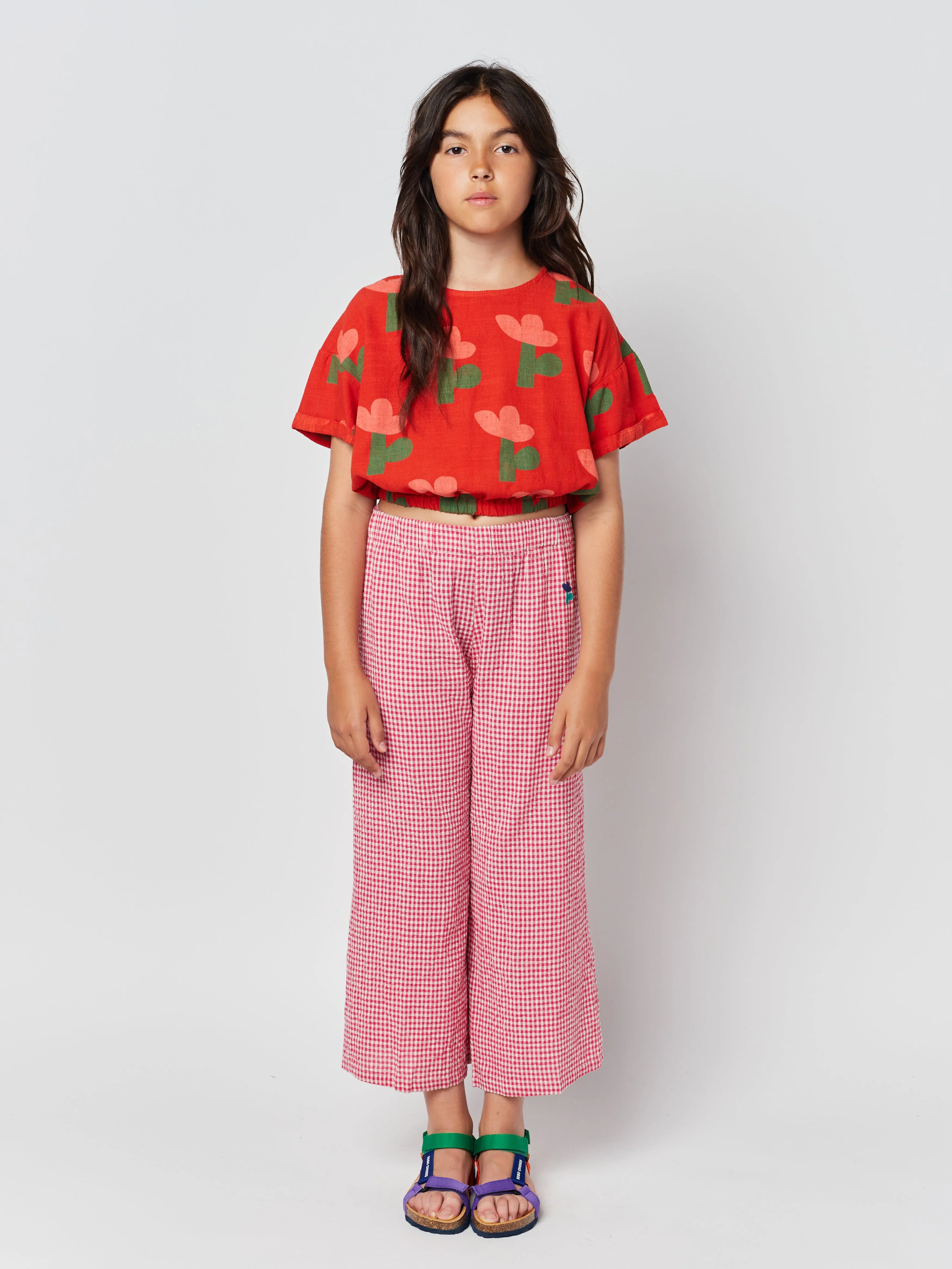 Bobo Choses Pink Vichy Woven Culotte Pants