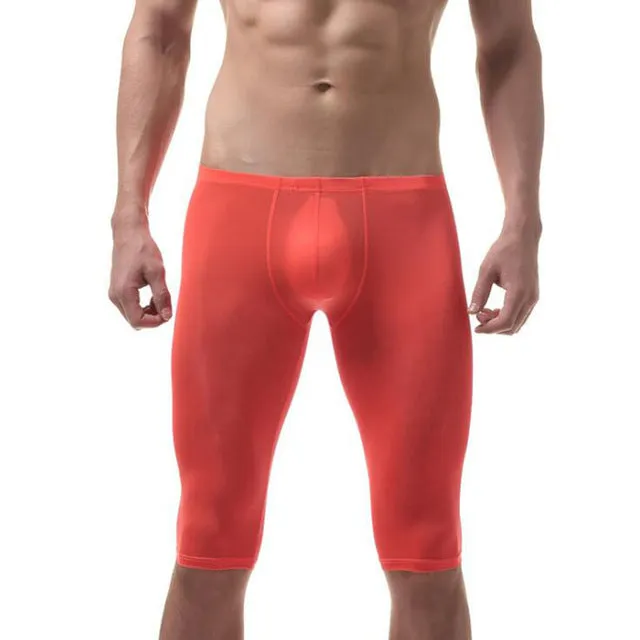 Body Sculpting Type Sexy Men's Ultra-Thin Ice Silk Sleep Bottoms