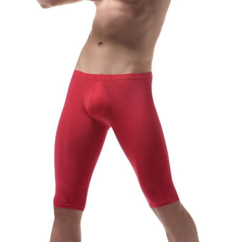 Body Sculpting Type Sexy Men's Ultra-Thin Ice Silk Sleep Bottoms