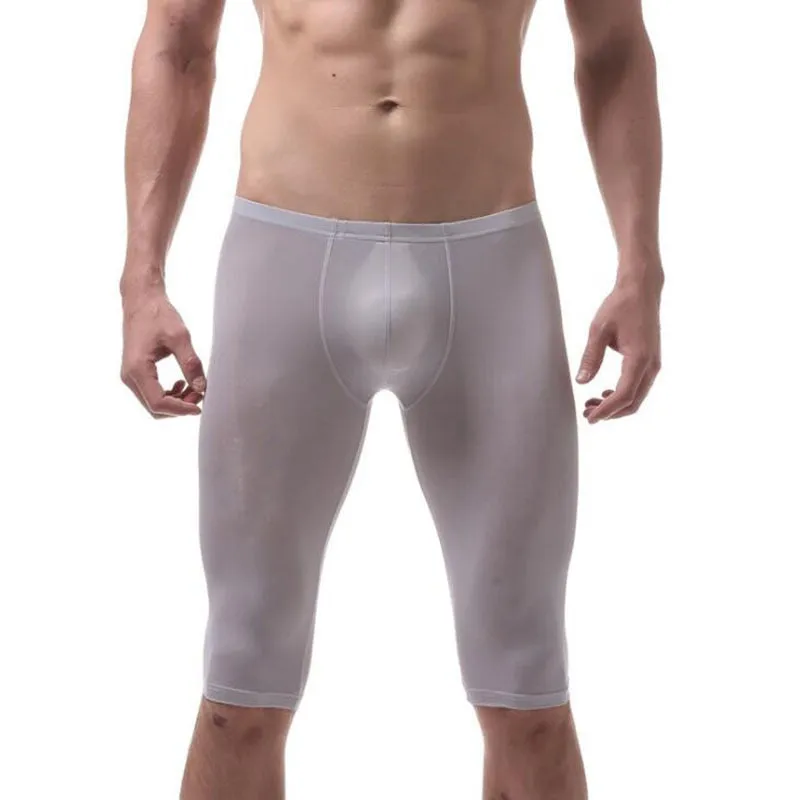 Body Sculpting Type Sexy Men's Ultra-Thin Ice Silk Sleep Bottoms
