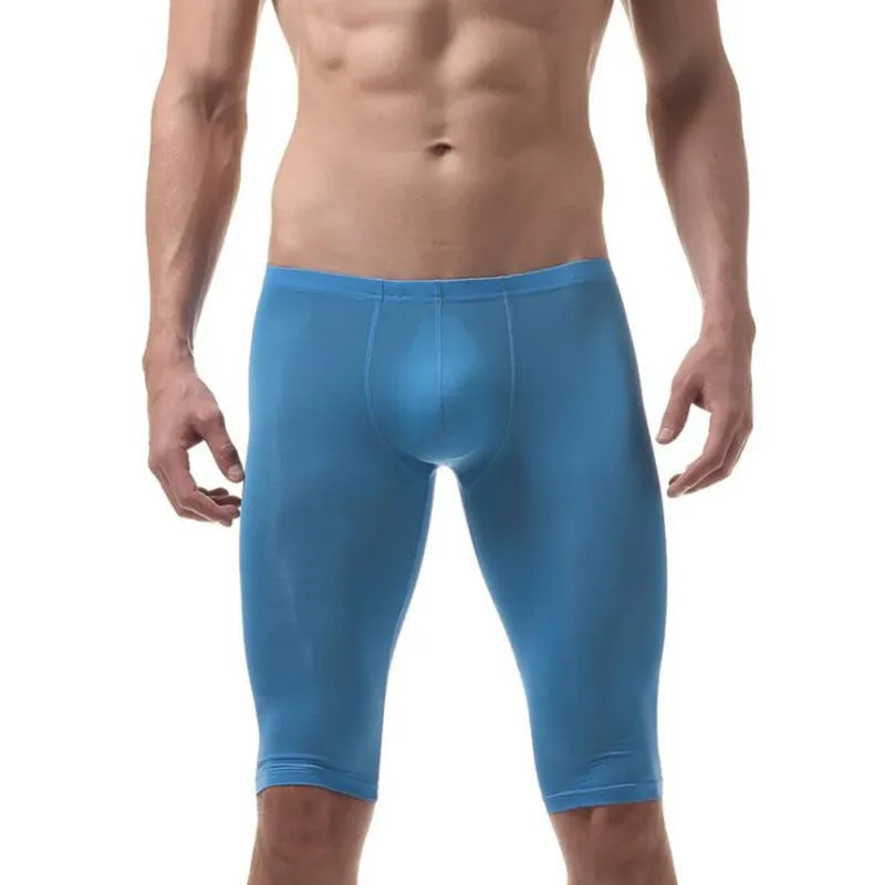 Body Sculpting Type Sexy Men's Ultra-Thin Ice Silk Sleep Bottoms