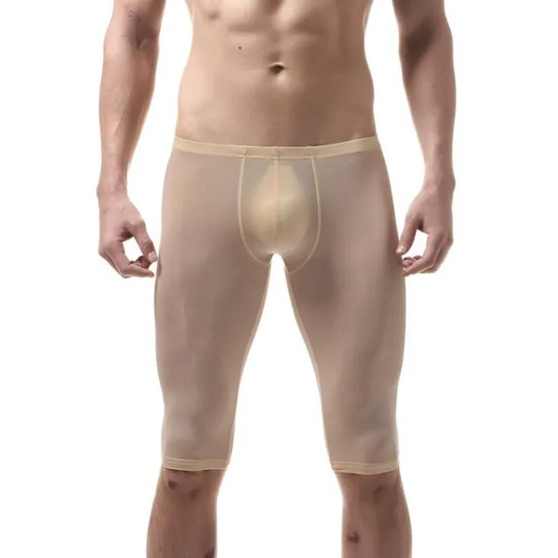 Body Sculpting Type Sexy Men's Ultra-Thin Ice Silk Sleep Bottoms