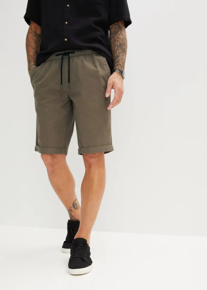 Bpc Bonprix Collection regular fit slip-on shorts, green