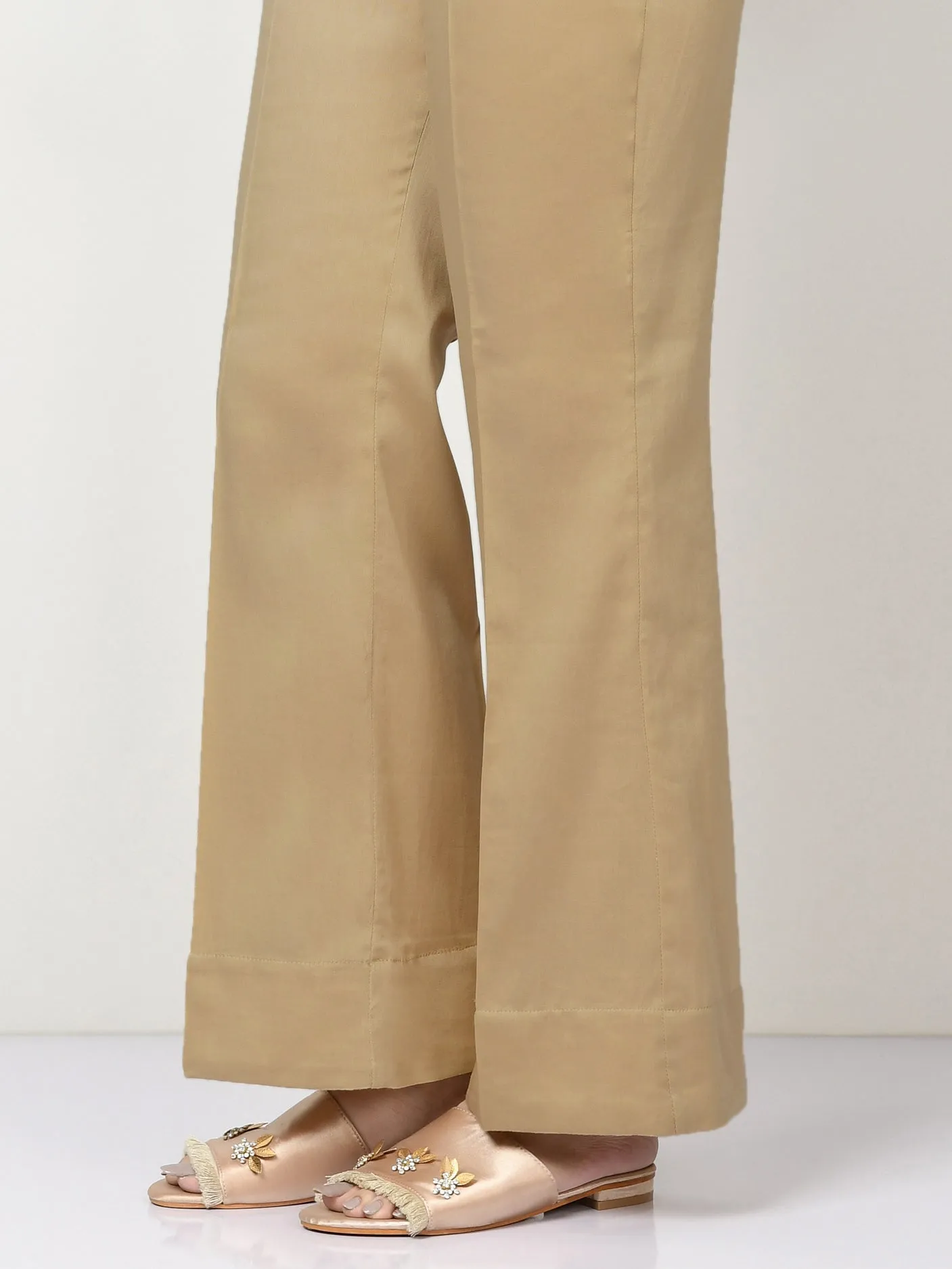 Cambric Bootcut Trouser - Dark Beige