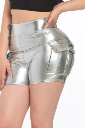 Cargo PU Leather Short