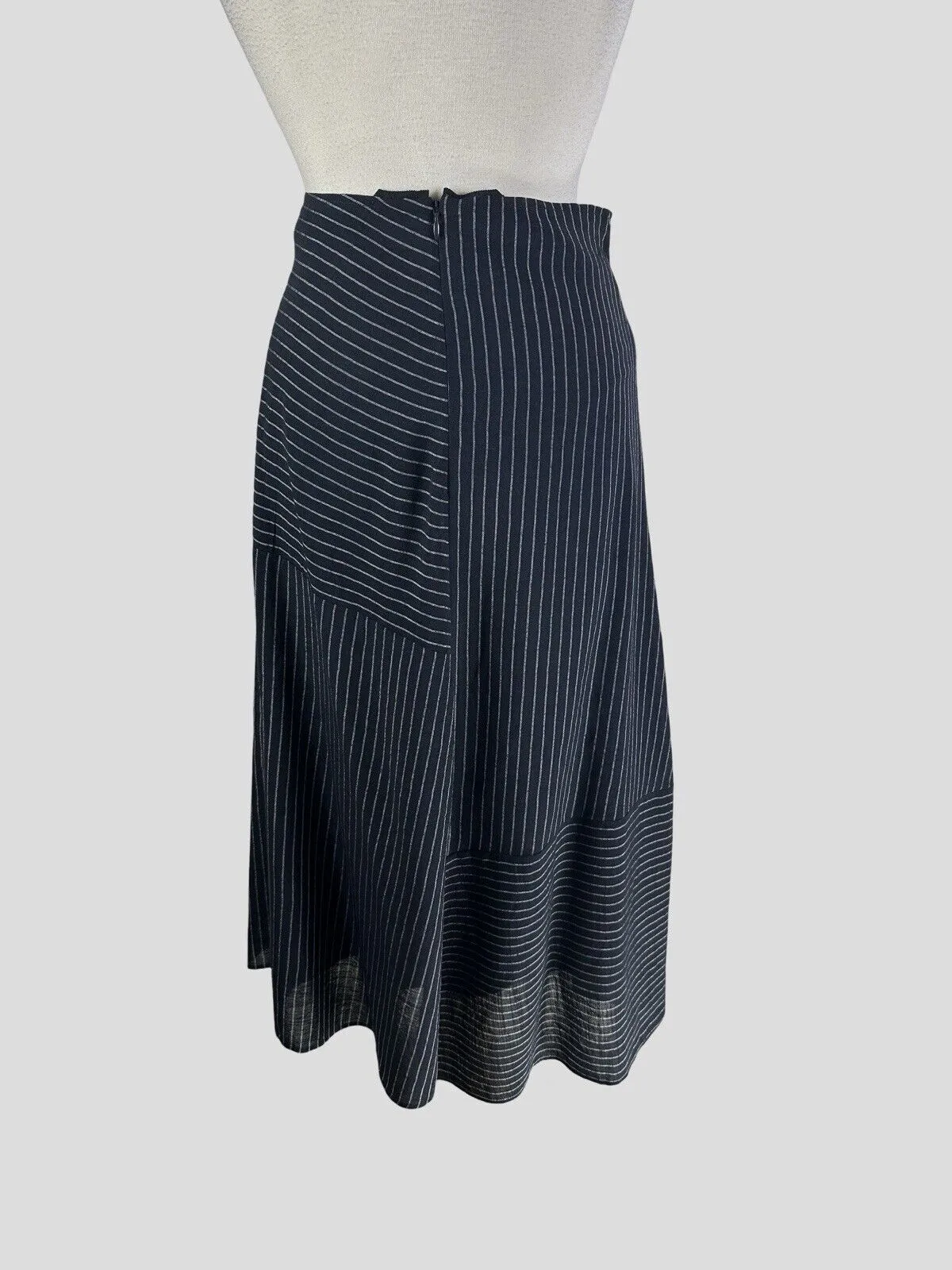 Cefinn navy & white striped midi skirt size UK8/US4