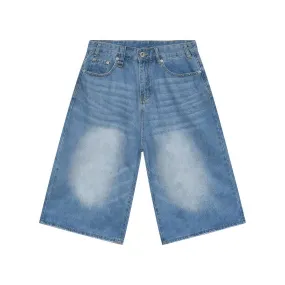 Classic Distressed Blue Denim Baggy Shorts