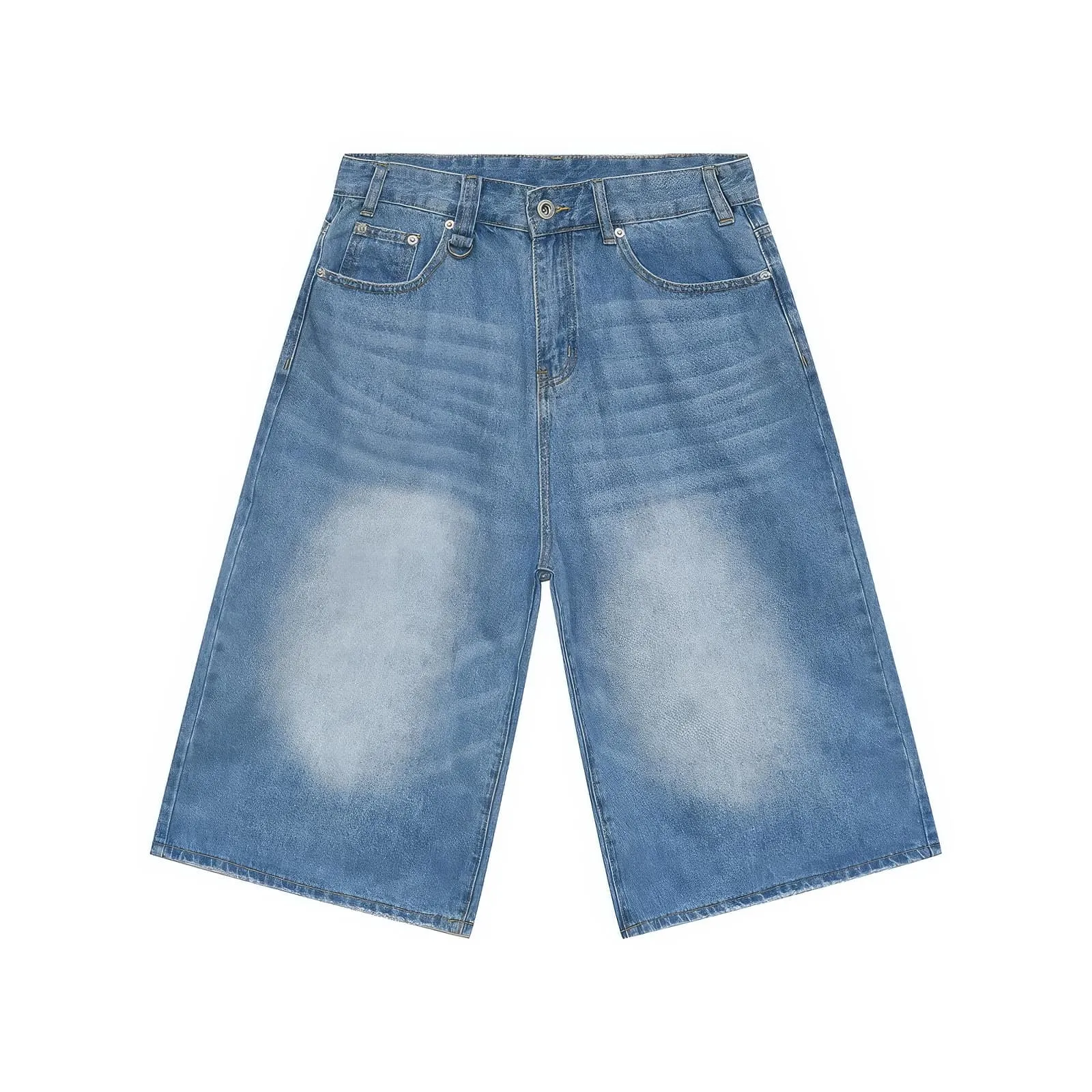 Classic Distressed Blue Denim Baggy Shorts