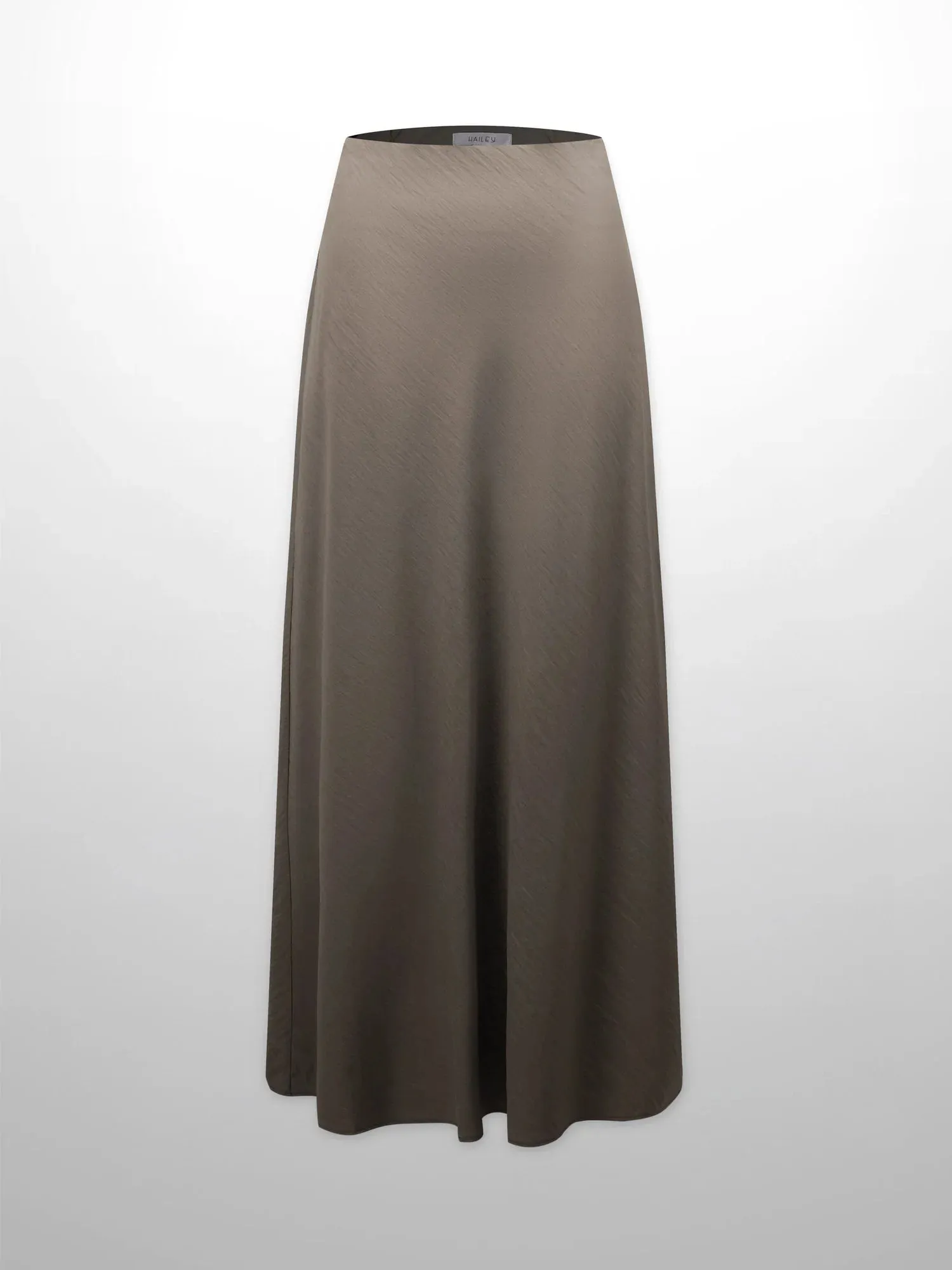 Crinkle Cotton Skirt 37"-Brown