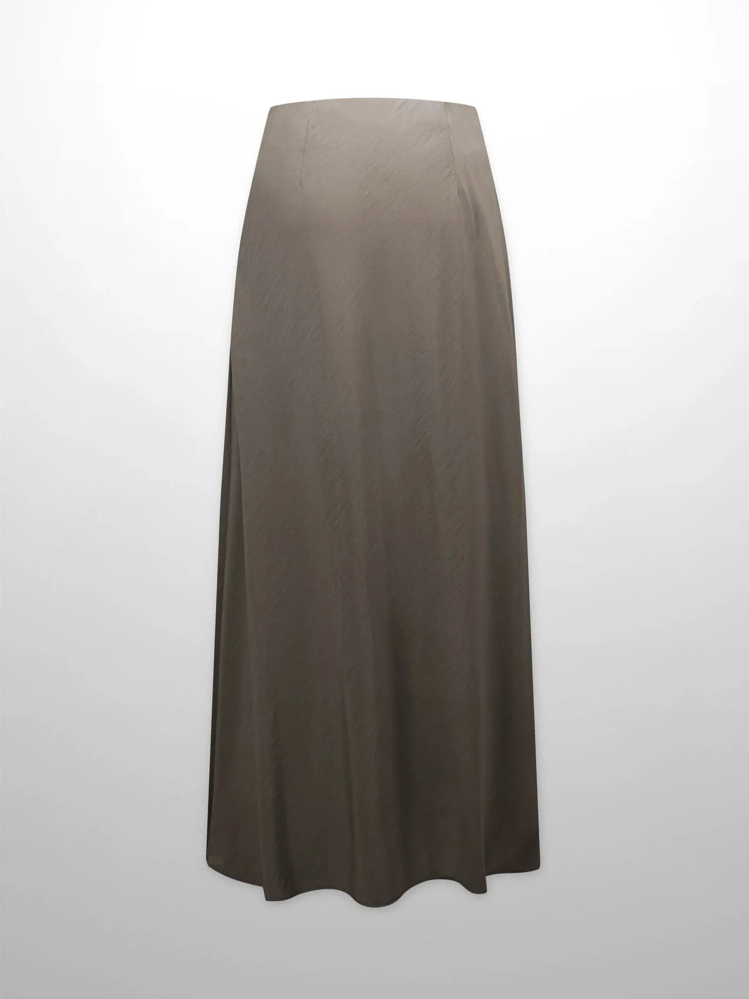 Crinkle Cotton Skirt 37"-Brown