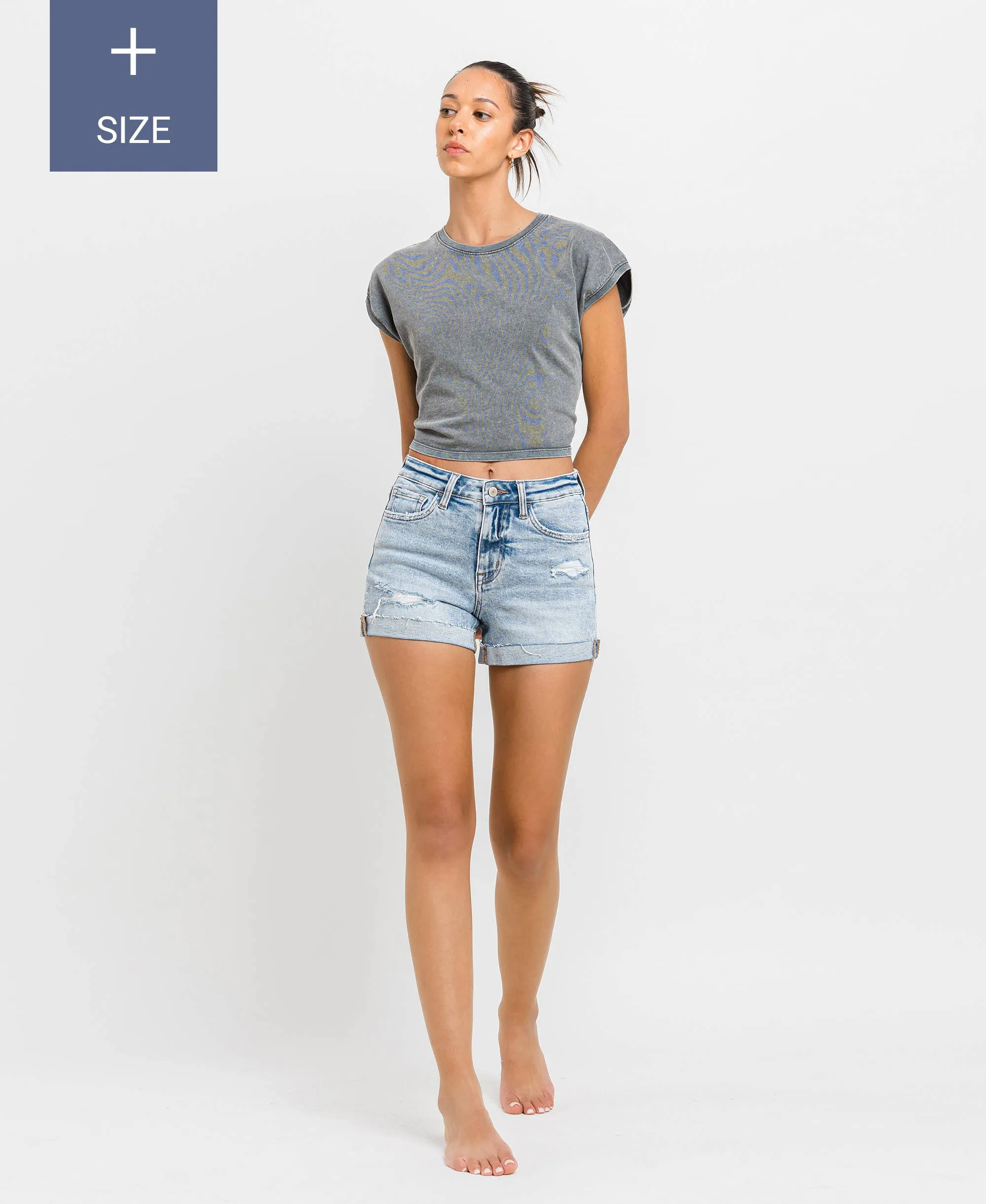 Curvy Cuff Shorts