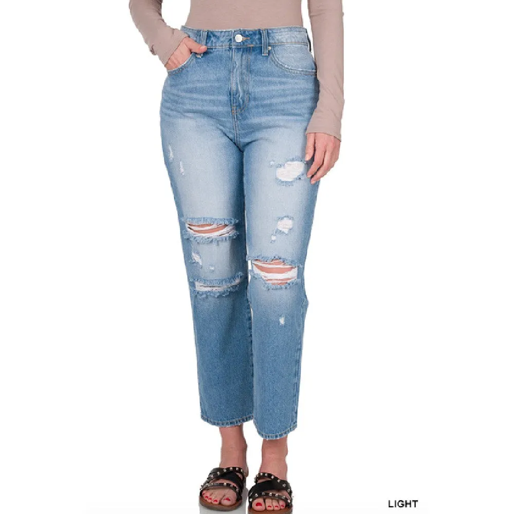 Distressed Mom Jeans