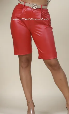 Firecracker Faux Leather Shorts