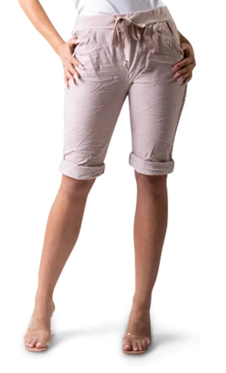 Gigi Moda Perno Bermuda Shorts With Studs