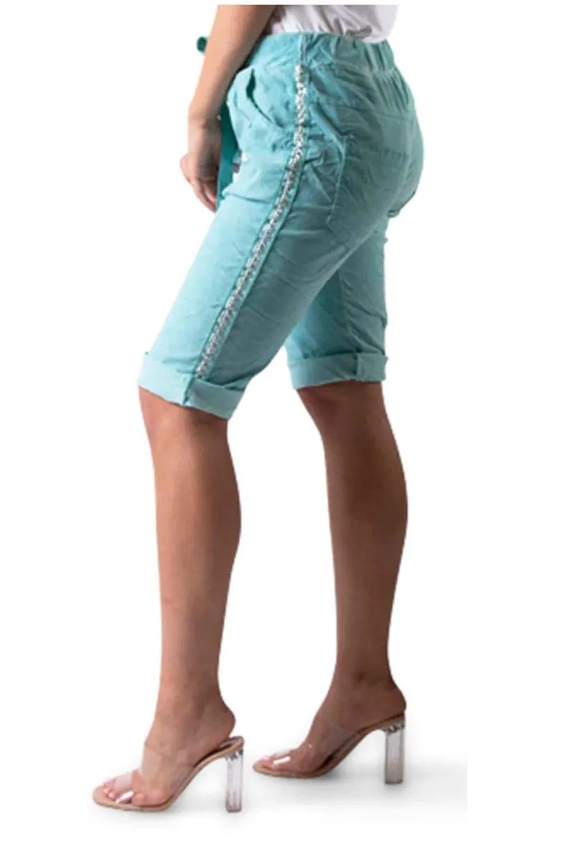Gigi Moda Perno Bermuda Shorts With Studs