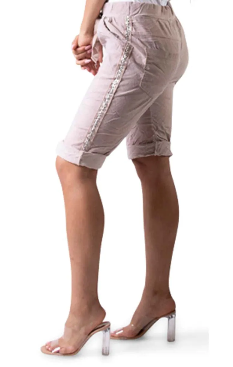 Gigi Moda Perno Bermuda Shorts With Studs