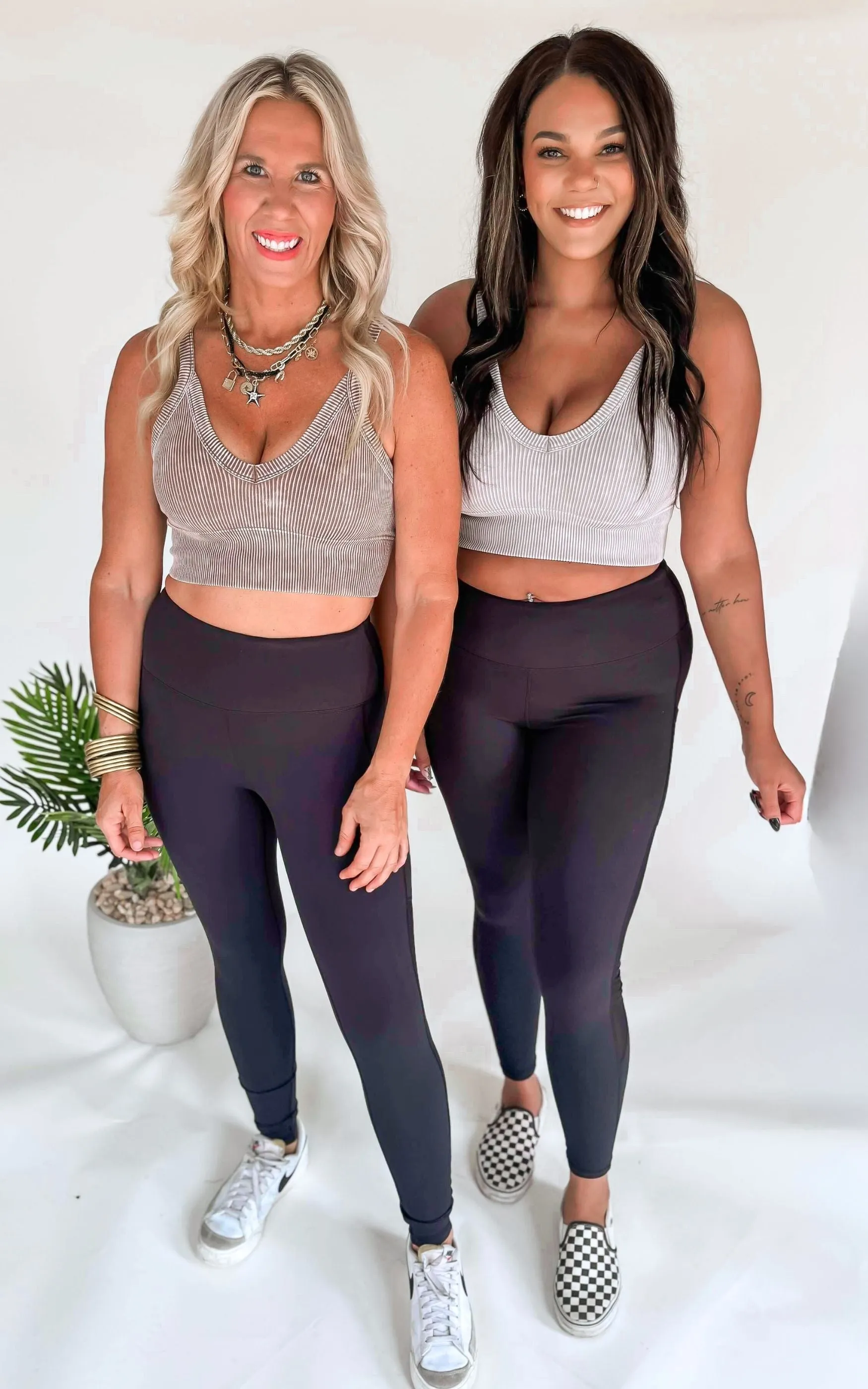 High Waisted Solid Knit Leggings