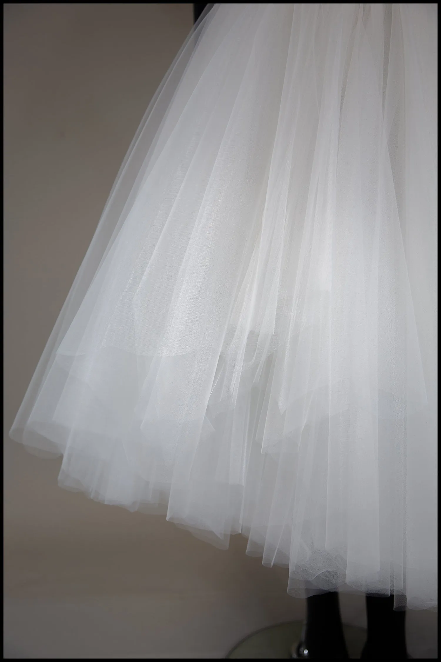 Ivory Tulle Ballet Midi Skirt