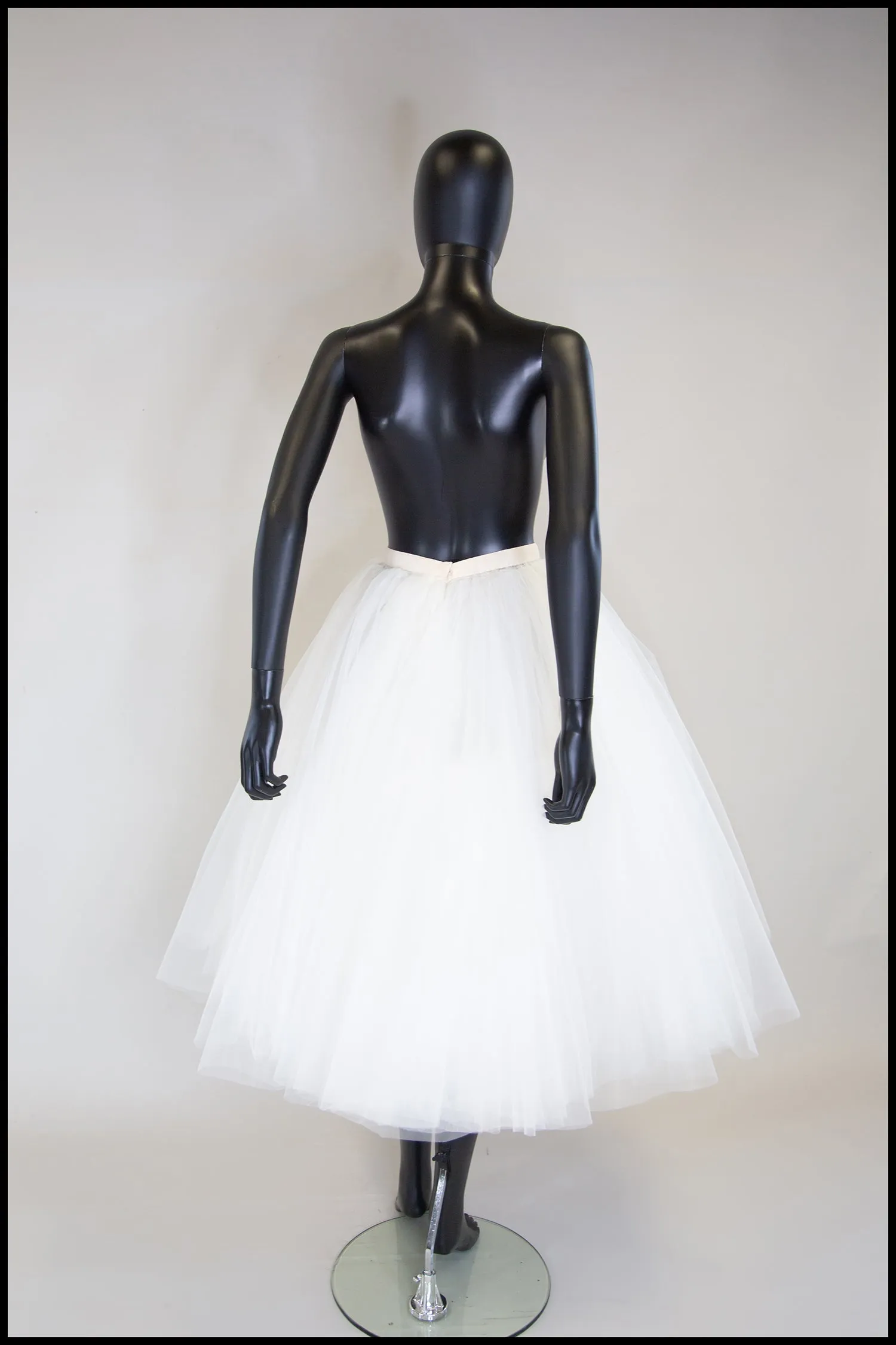 Ivory Tulle Ballet Midi Skirt
