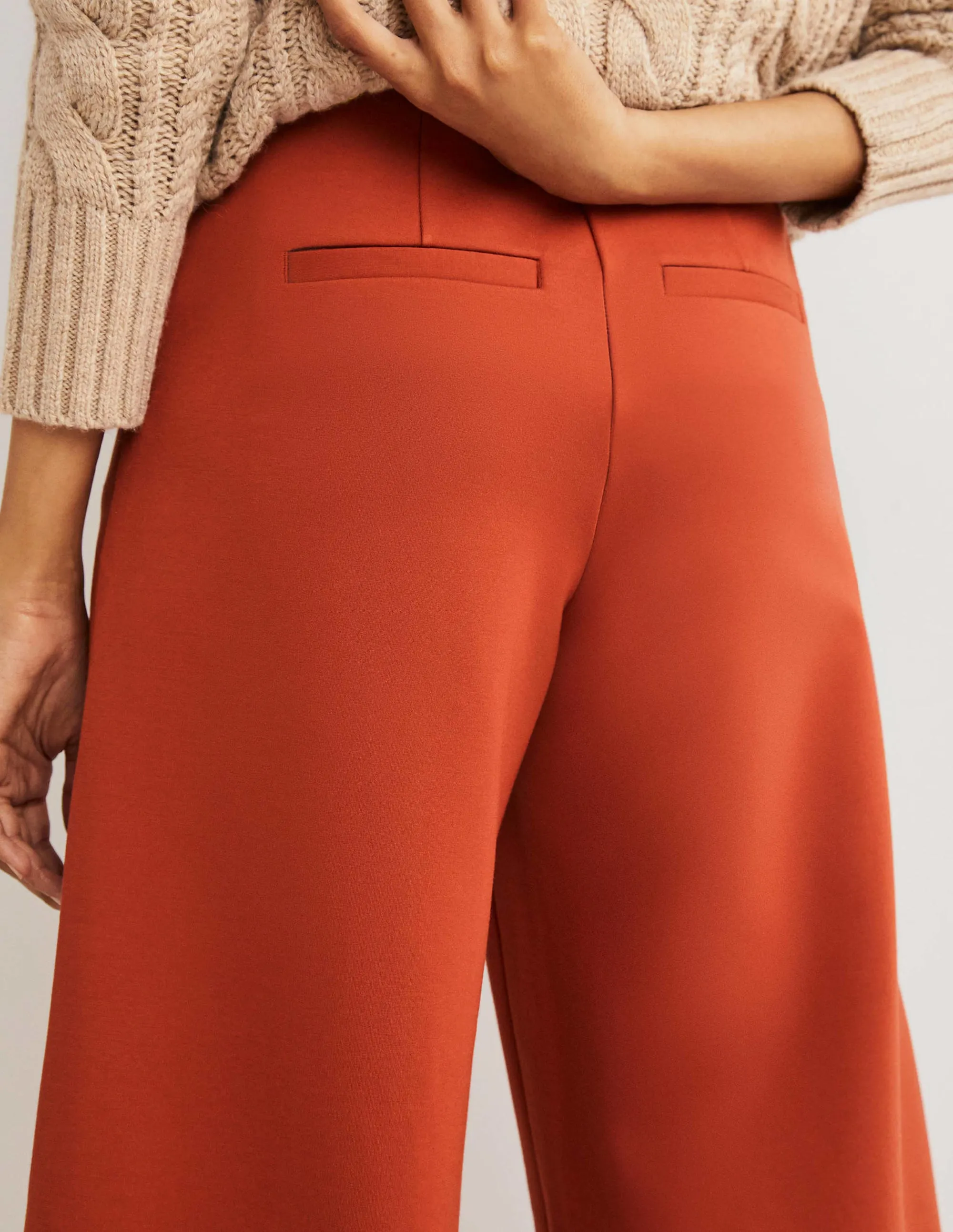 Jersey Wide Leg Culottes-Chilli Oil