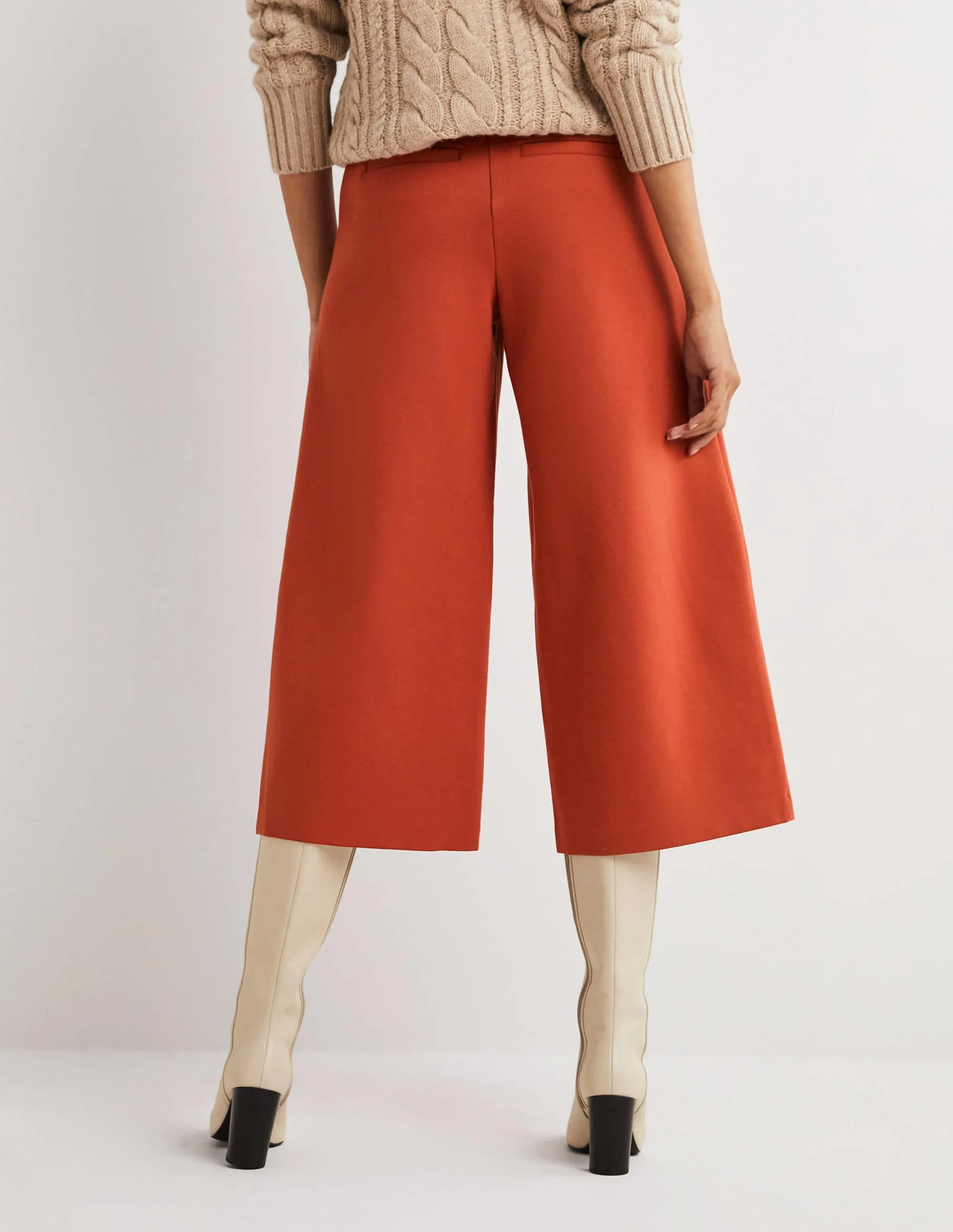 Jersey Wide Leg Culottes-Chilli Oil