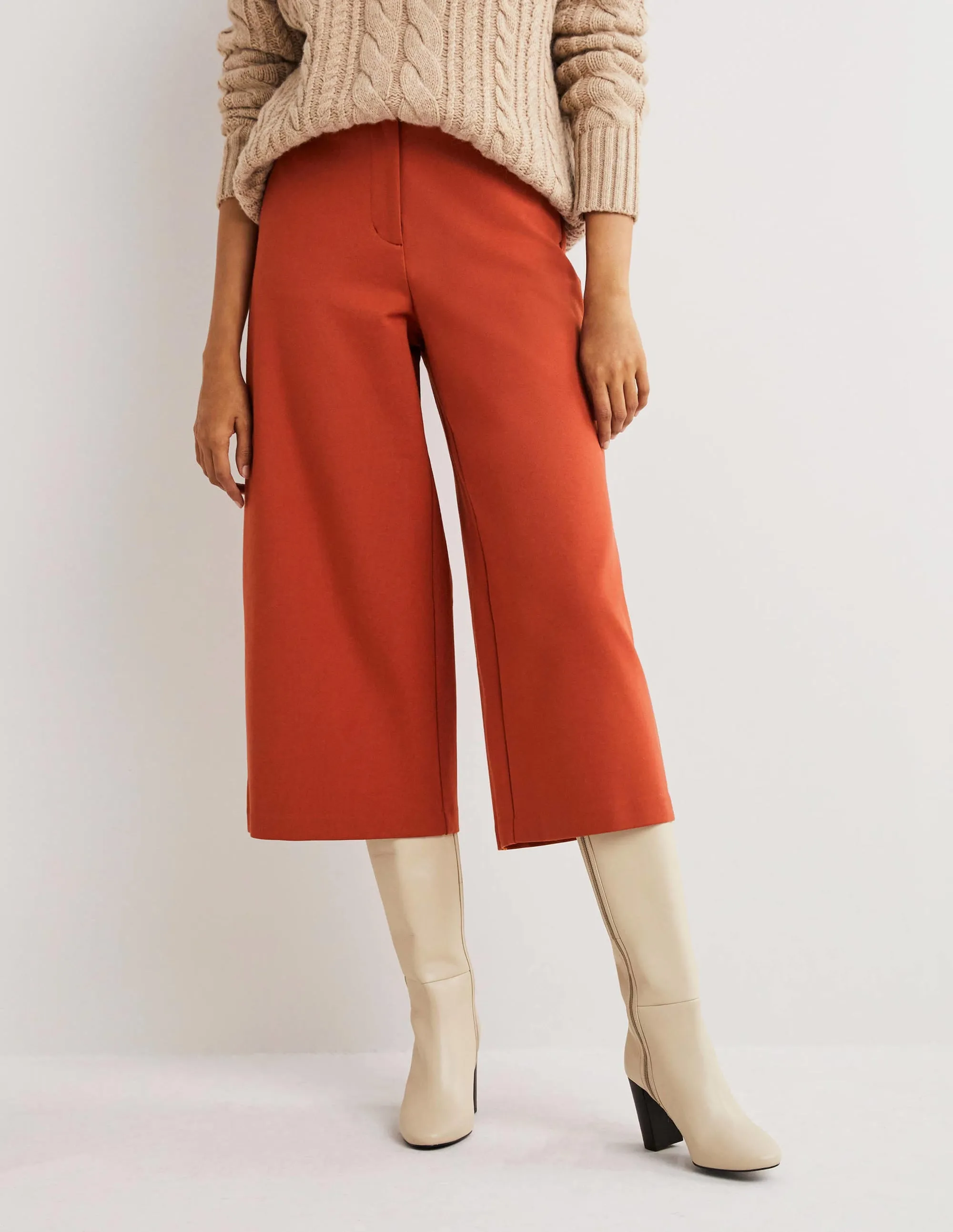 Jersey Wide Leg Culottes-Chilli Oil
