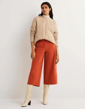 Jersey Wide Leg Culottes-Chilli Oil