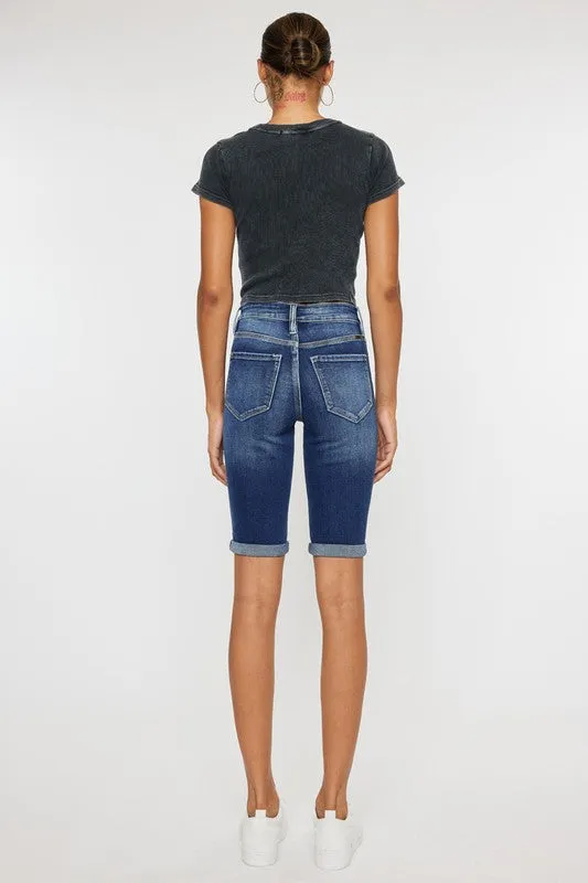 KanCan High Rise Cuff Bermuda Shorts