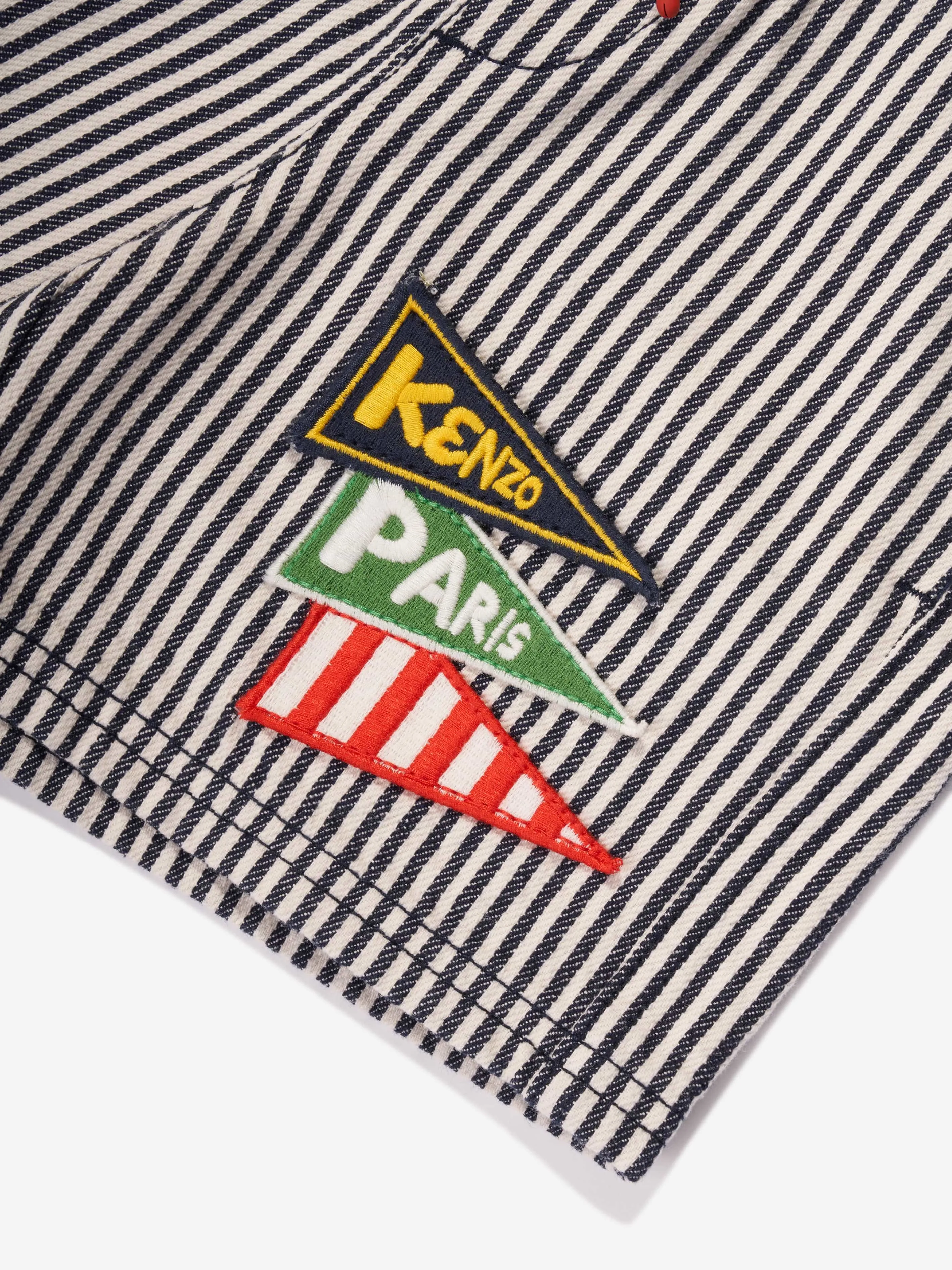 KENZO Boys Striped Bermuda Shorts in Navy