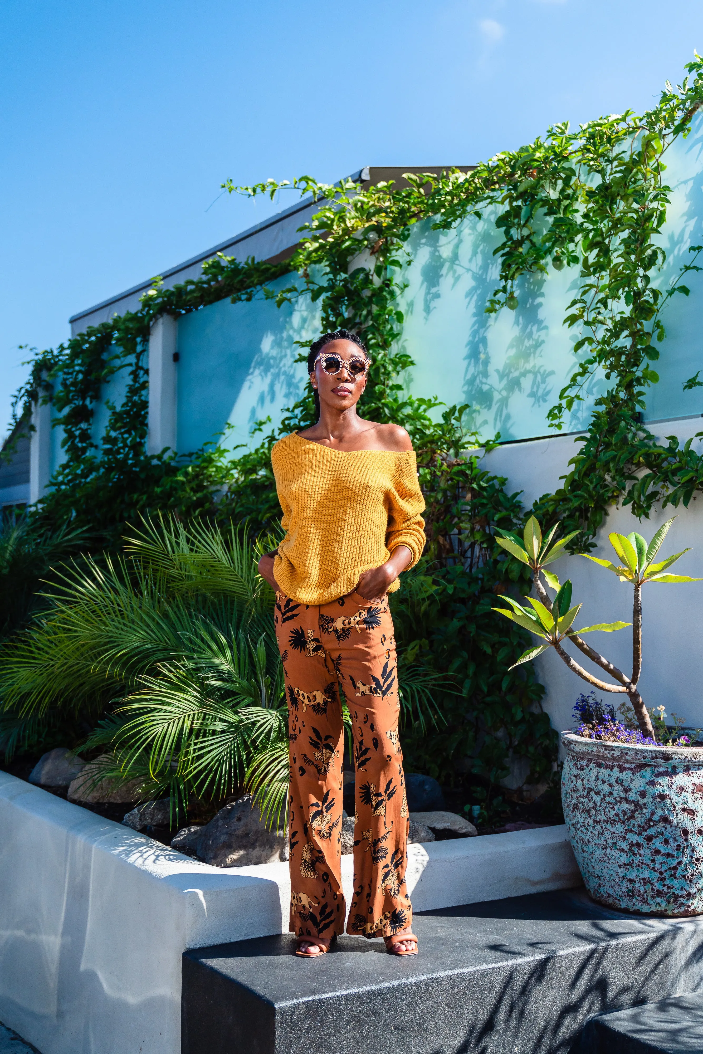 Lucy Leopard Bellbottom Trousers