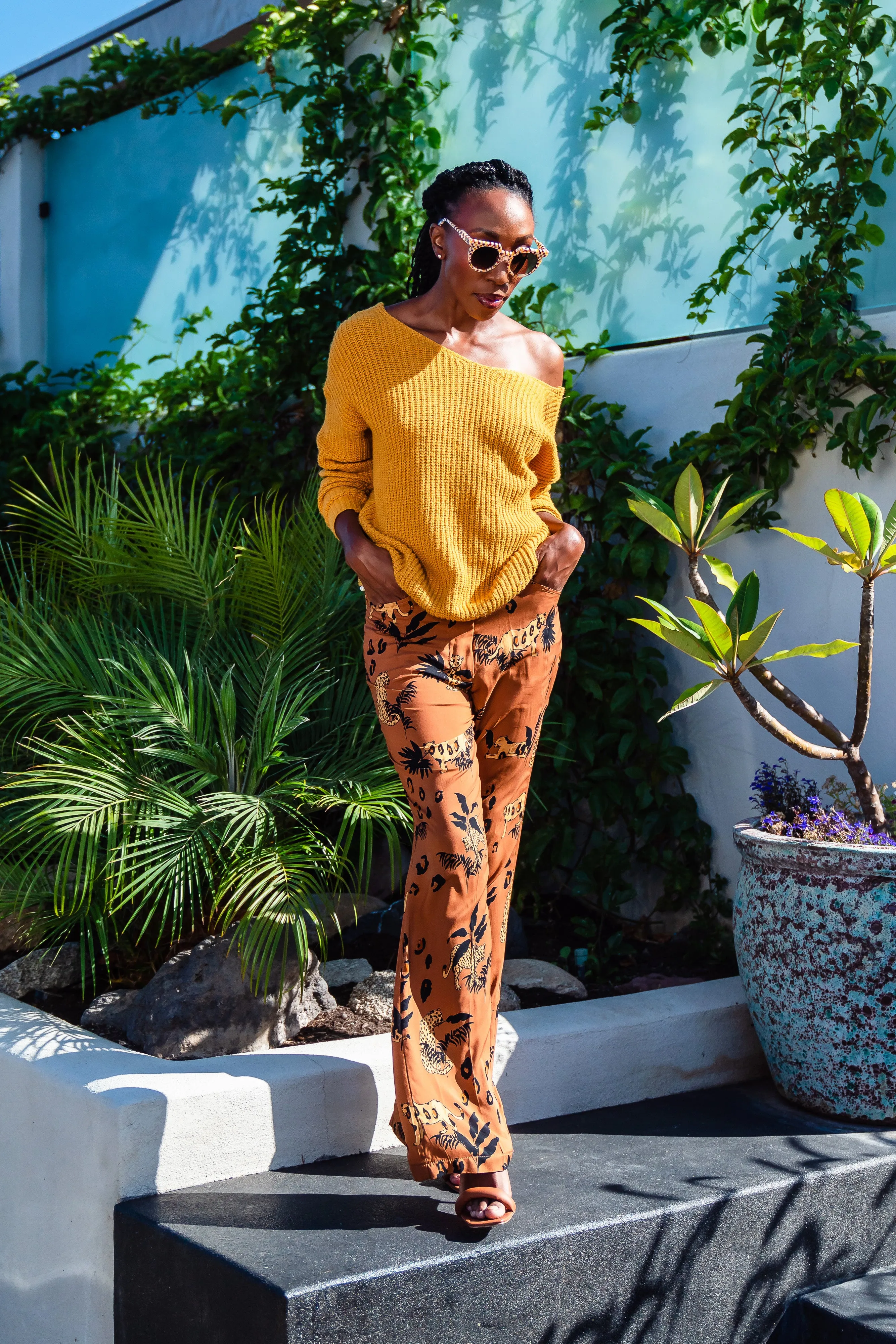 Lucy Leopard Bellbottom Trousers