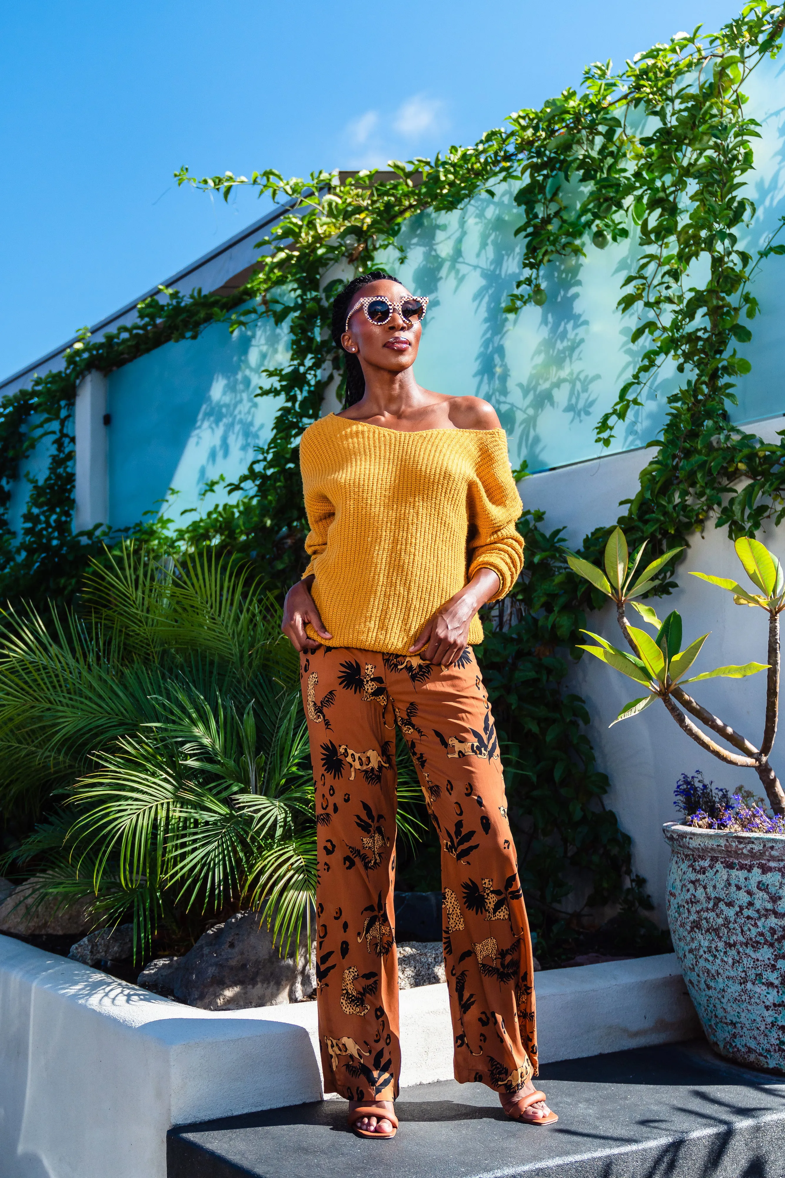 Lucy Leopard Bellbottom Trousers
