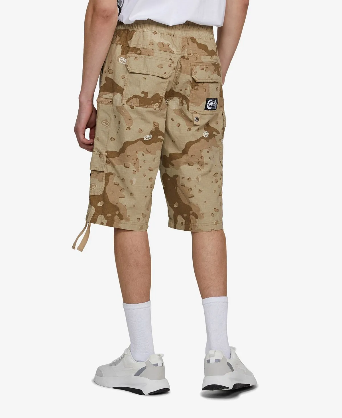 Men's Pull Cargo Shorts with Adjustable Belt 2 Piece Set Ecko Unltd beige