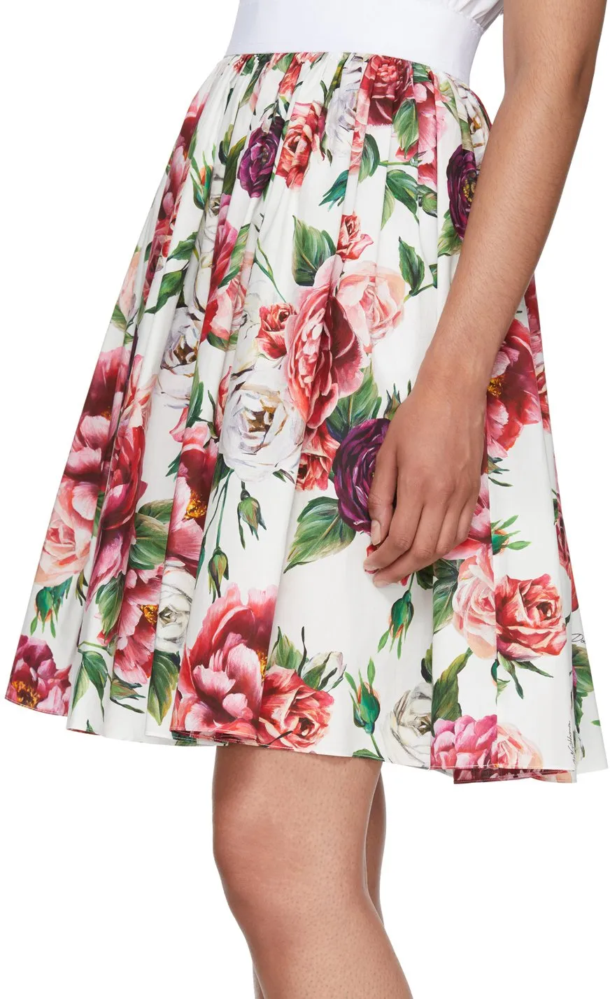 Multicolor Floral Peonies Miniskirt