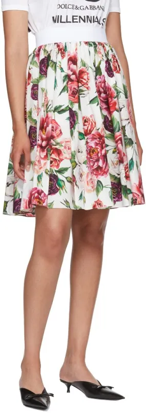 Multicolor Floral Peonies Miniskirt