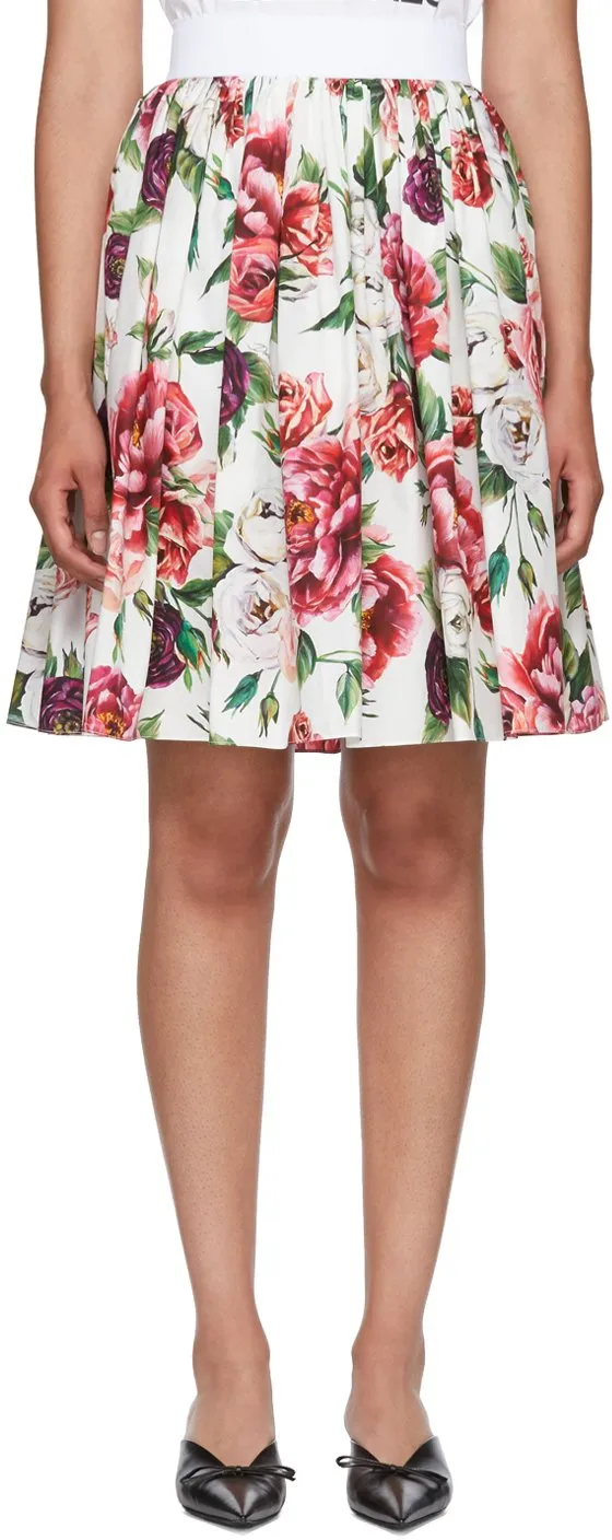 Multicolor Floral Peonies Miniskirt