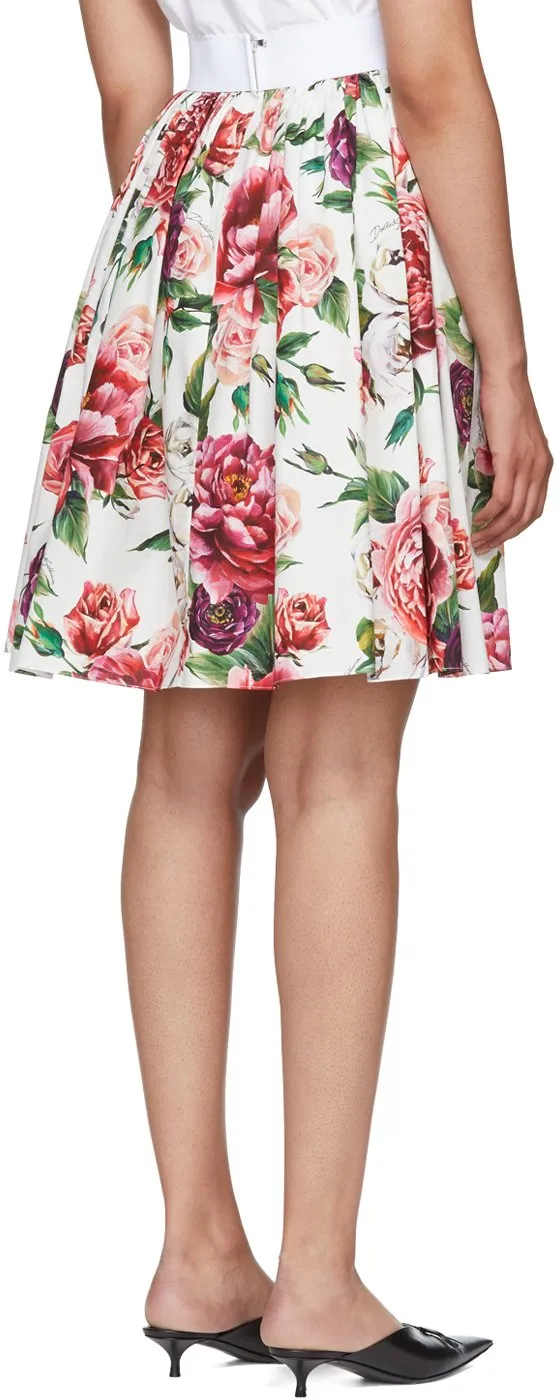 Multicolor Floral Peonies Miniskirt