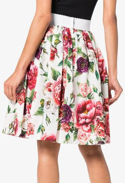 Multicolor Floral Peonies Miniskirt
