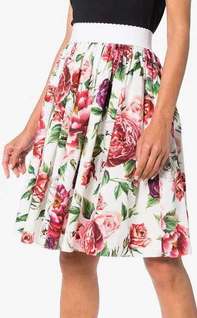 Multicolor Floral Peonies Miniskirt