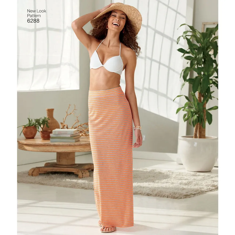 Newlook Pattern 6288 Misses' Pull on Knit Skirts